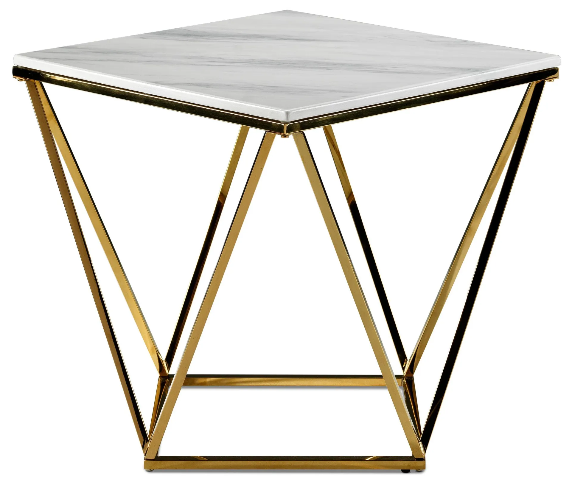 Lynn End Table - Marble and Gold