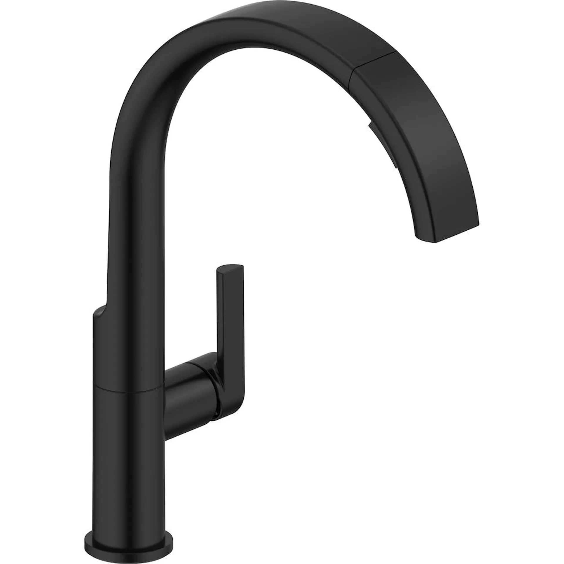 Keele Single Handle Pull Down Kitchen Faucet in Matte Black