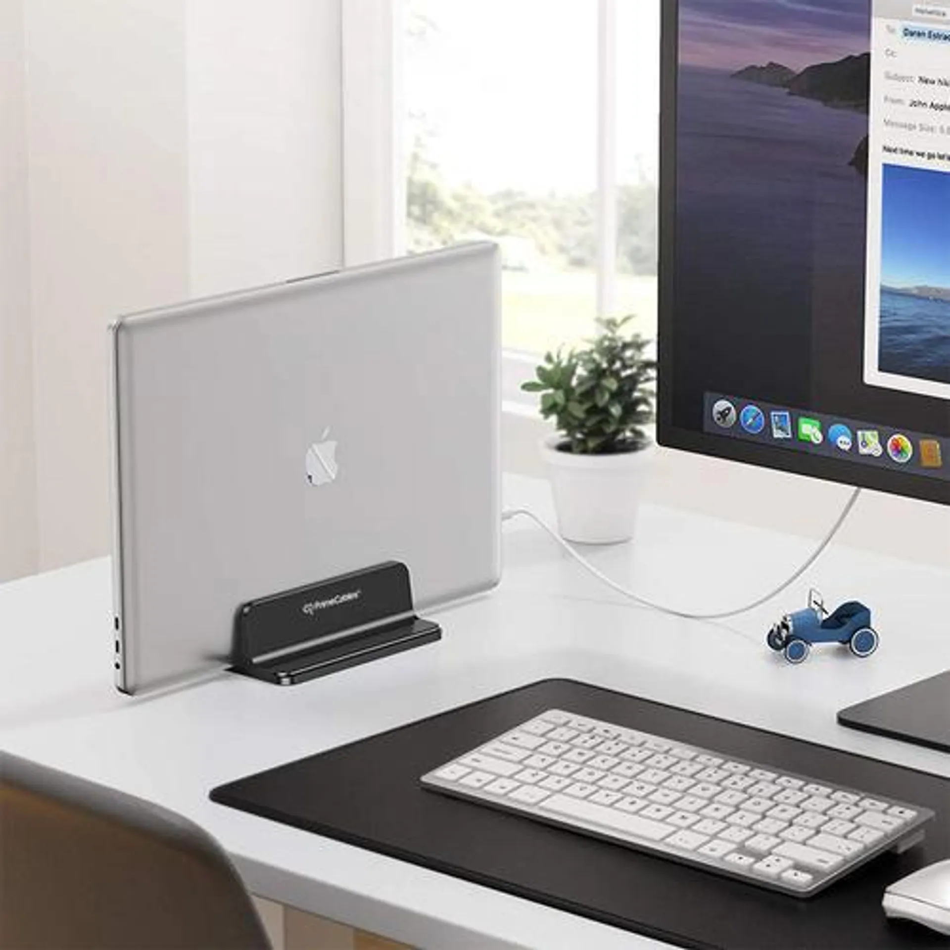 Vertical Adjustable Size Laptop Stand, Desktop Aluminum MacBook Stand Dock - PrimeCables®