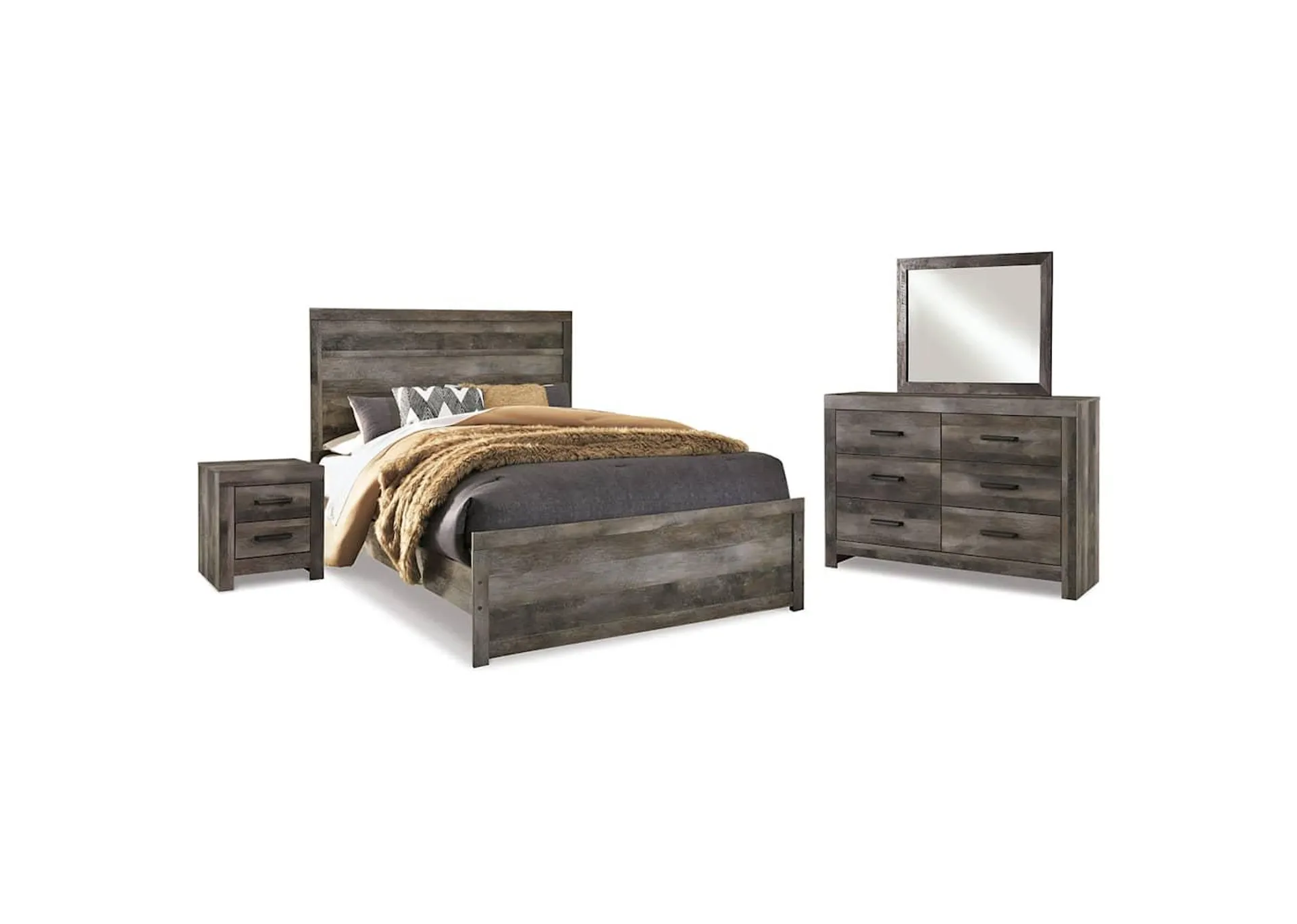 Wynnlow 6 Piece Panel Bedroom - Gray - Queen