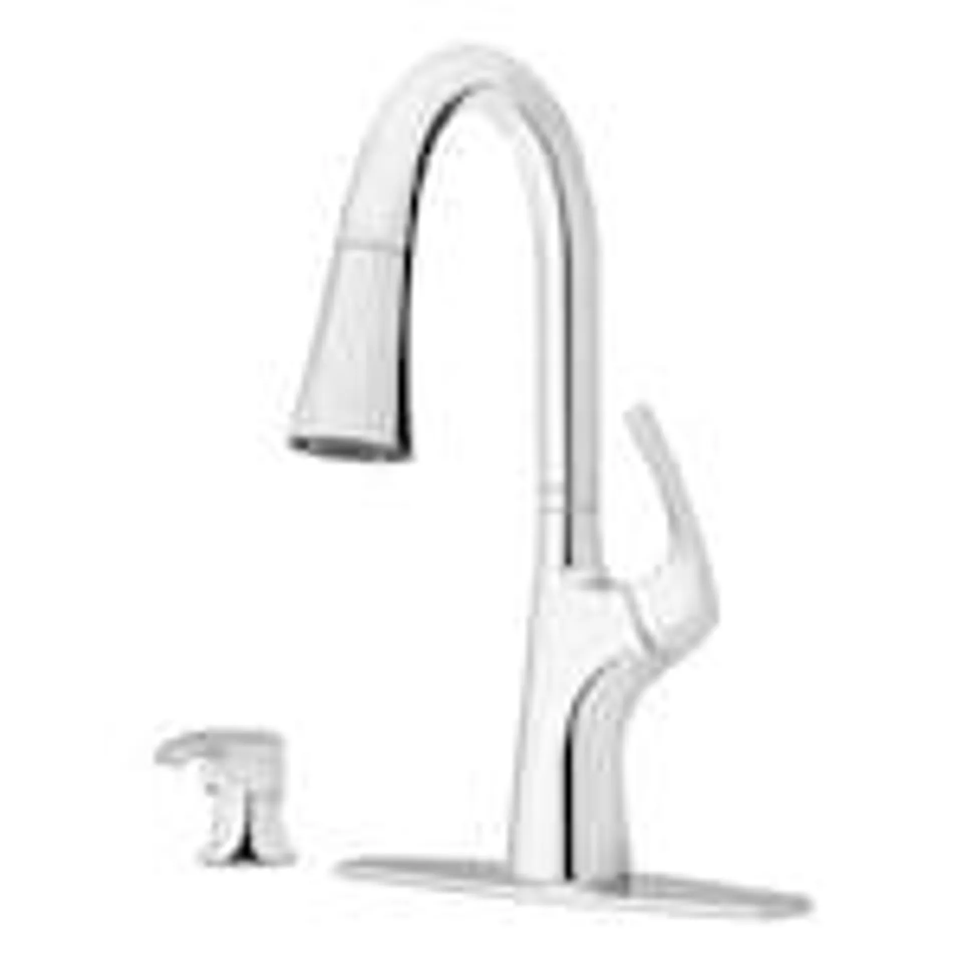 Seahaven 1-Handle Polished Chrome Pull Out/Pull Down Kitchen Faucet/Kitchen Sink Faucet/Tap with Soap Dispenser