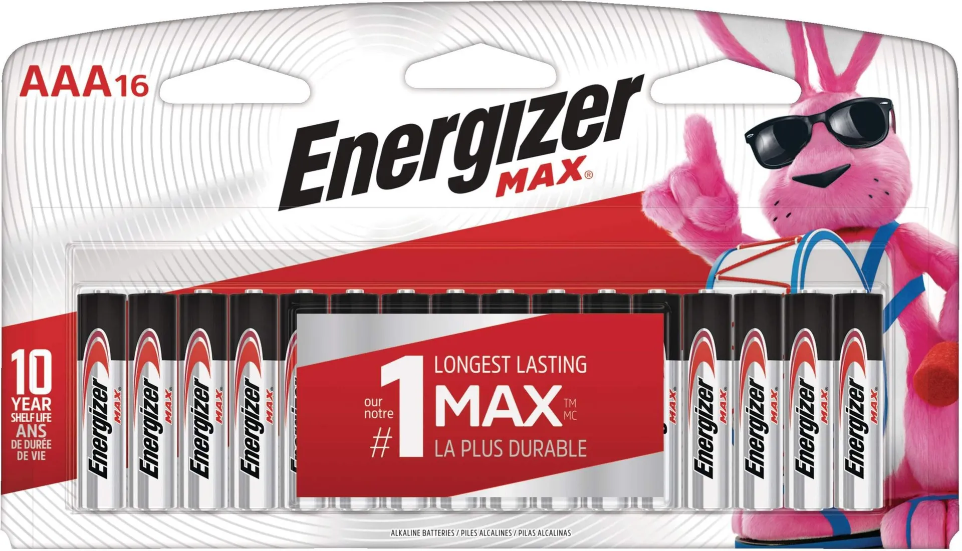 Energizer MAX AAA Alkaline Batteries, Long Lasting, All Purpose, 16-pk