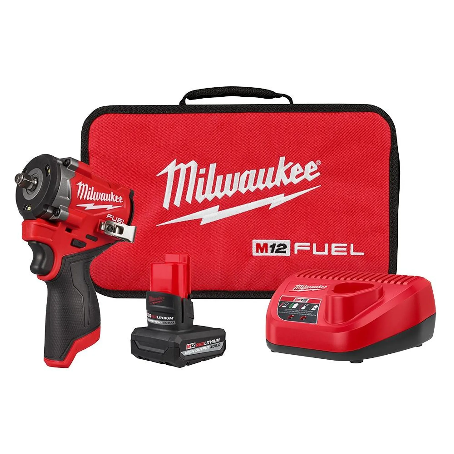 M12 FUEL 12V Li-Ion Brushless Cordless Stubby 3/8 in. Impact Wrench Kit w/(1) 5.0 Ah High Output Battery
