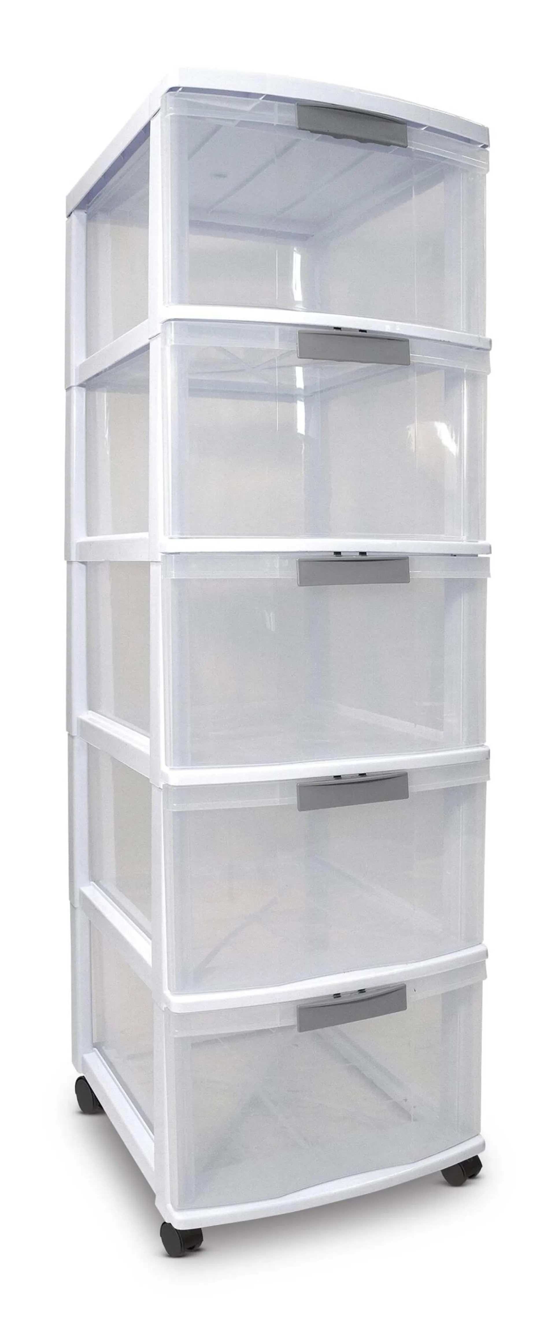 type A Element Lockable White Frame 5-Drawer Storage Tower/Cart with Wheels, 26-in