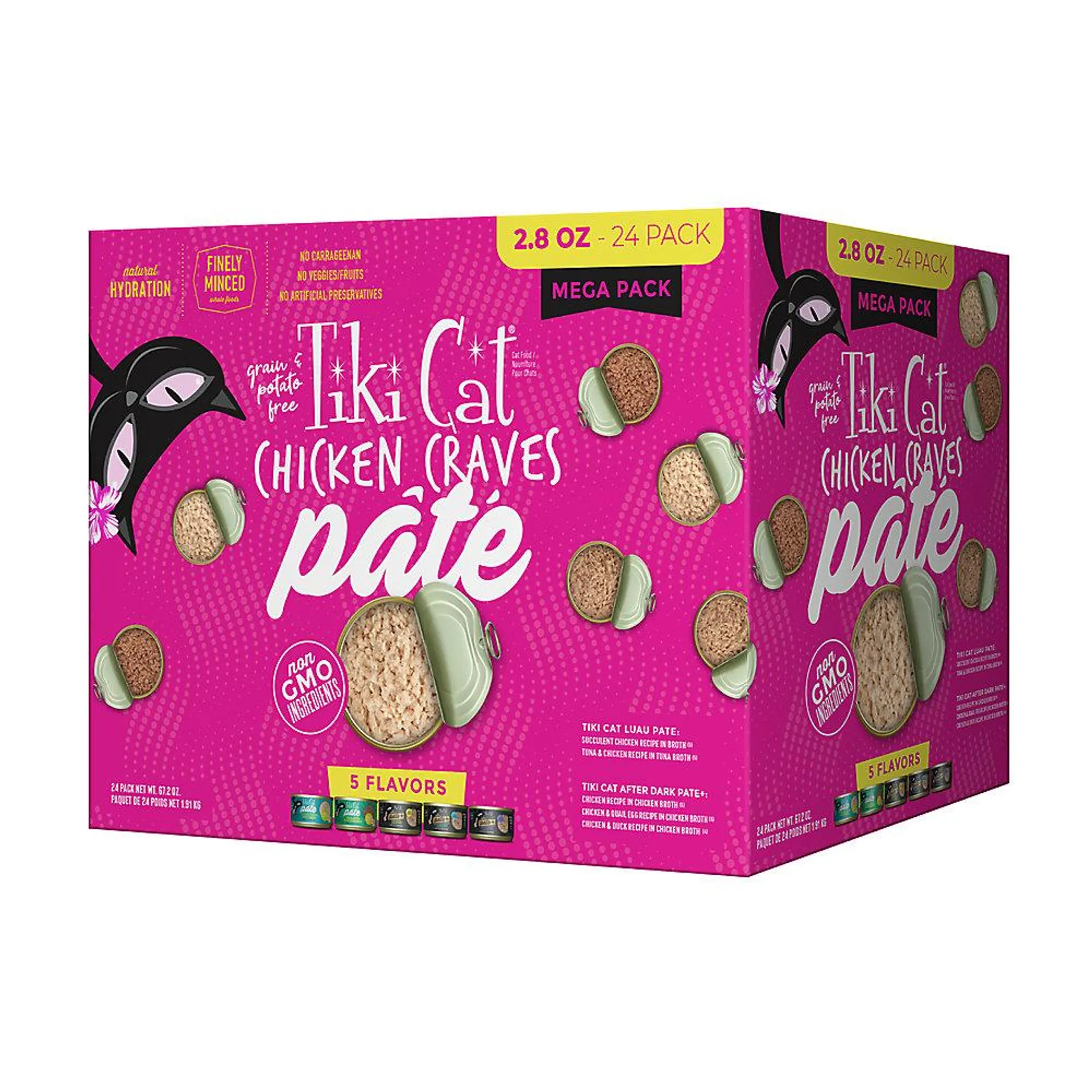 Tiki Cat Chicken Craves Pate Variety Pack - 24 Ct, 67.2 OZ