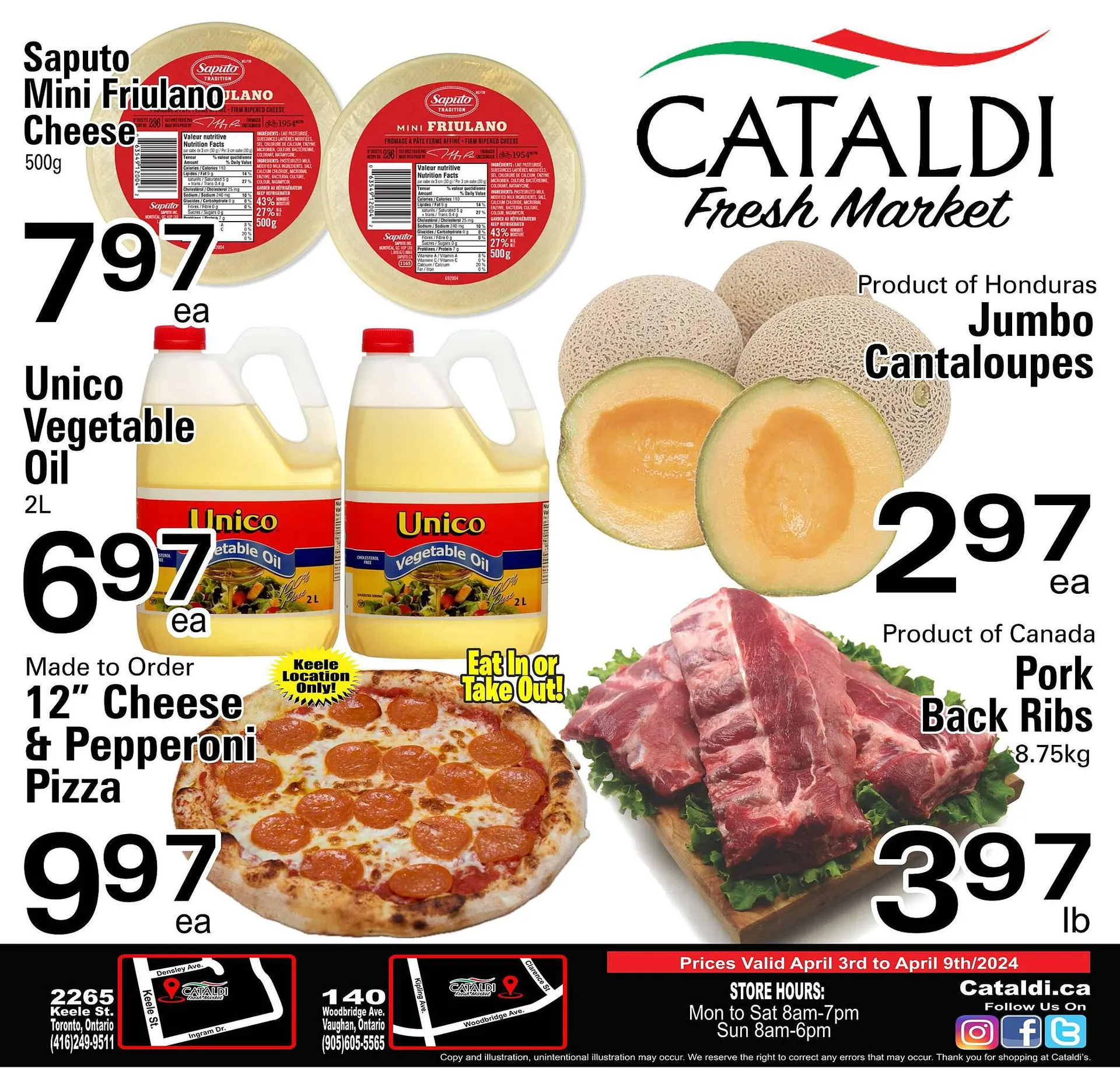 Cataldi Fresh Market flyer from April 3 to April 9 2024 - flyer page 1