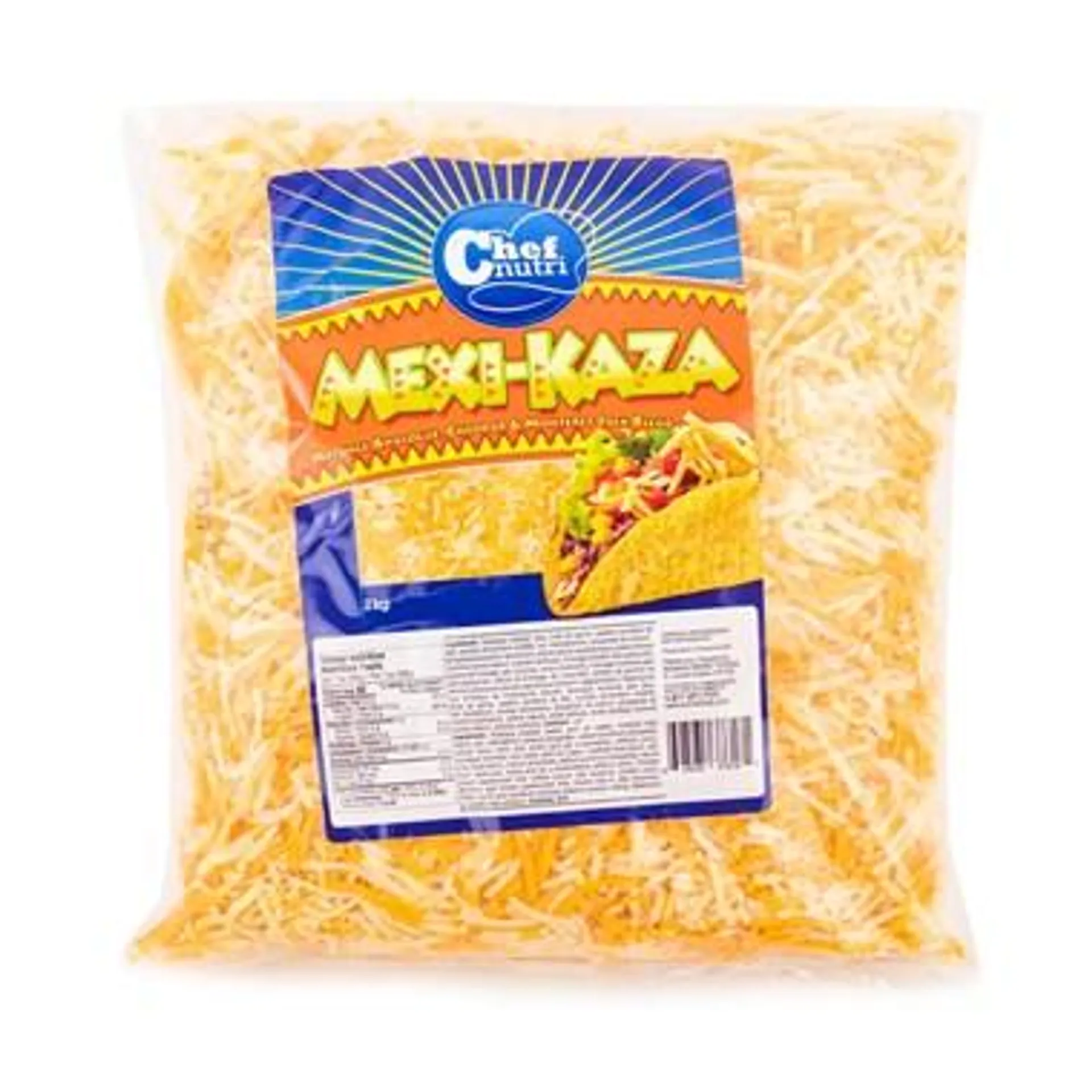 Mélange analogue cheddar monterey jack râpé Mexi Kaza 2 kg