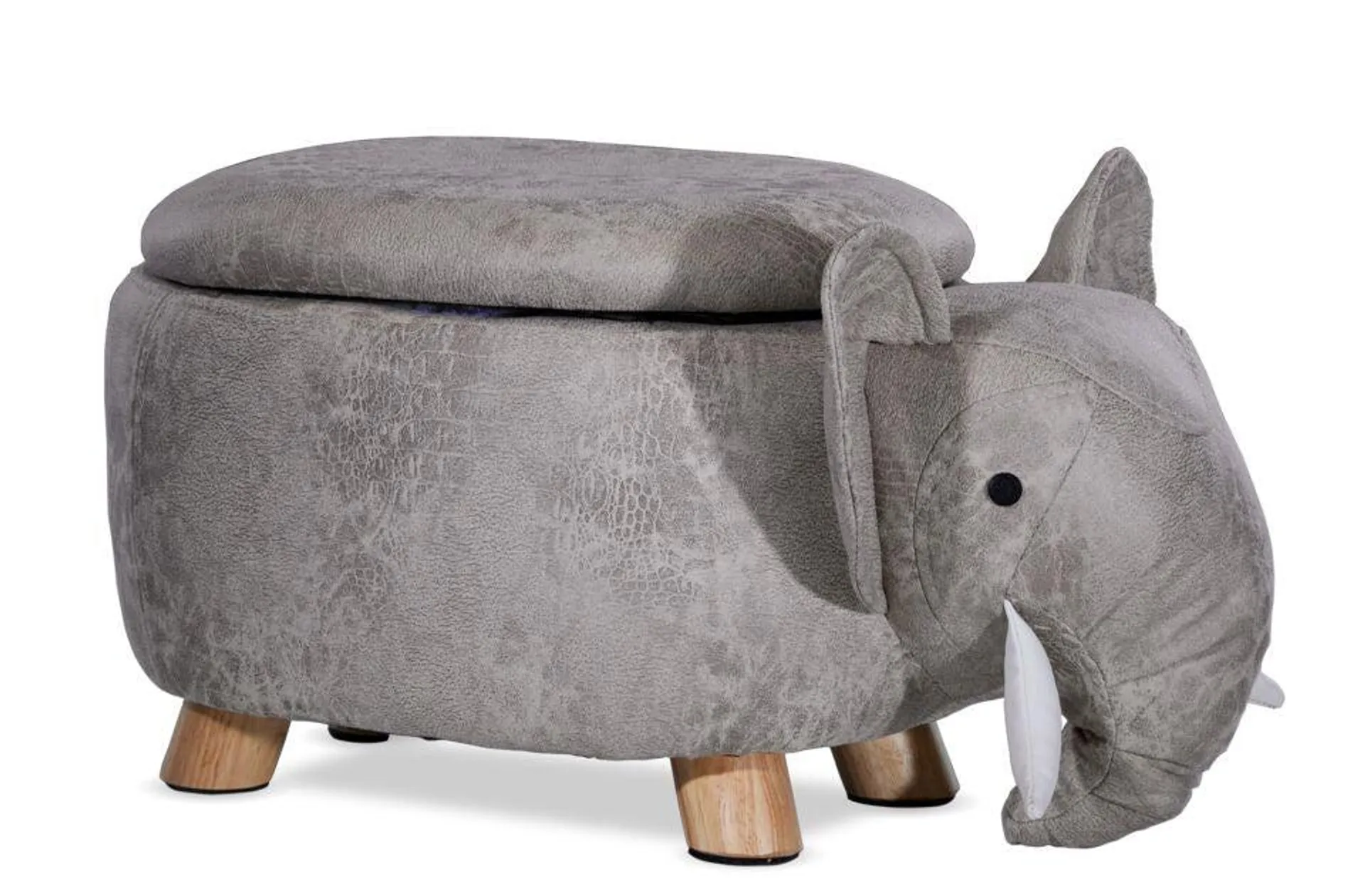 Elephant Storage Ottoman - Grey