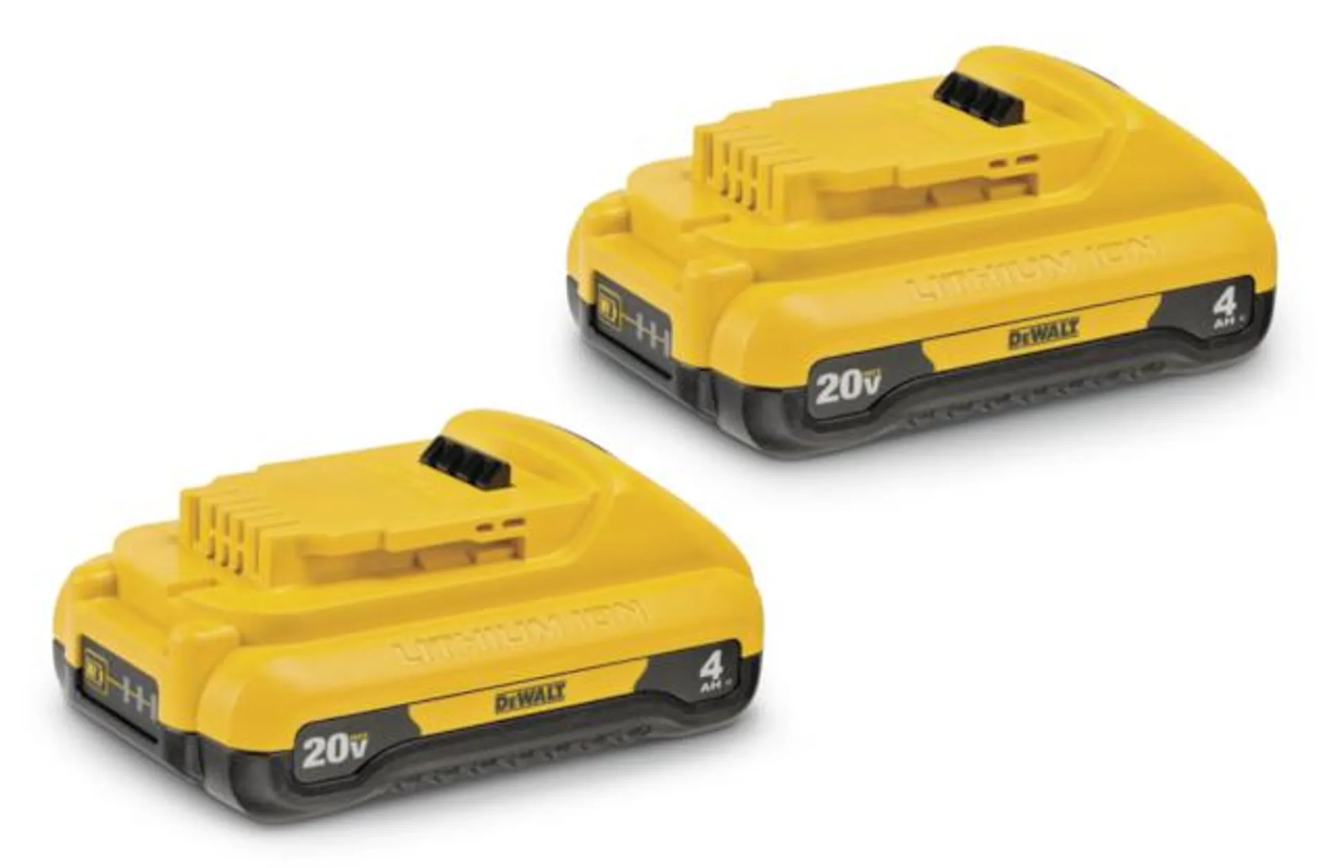 DEWALT DCB240-2 20V MAX Lithium-Ion Compact 4.0Ah Battery Pack with LED Fuel Gauge, 2-pk