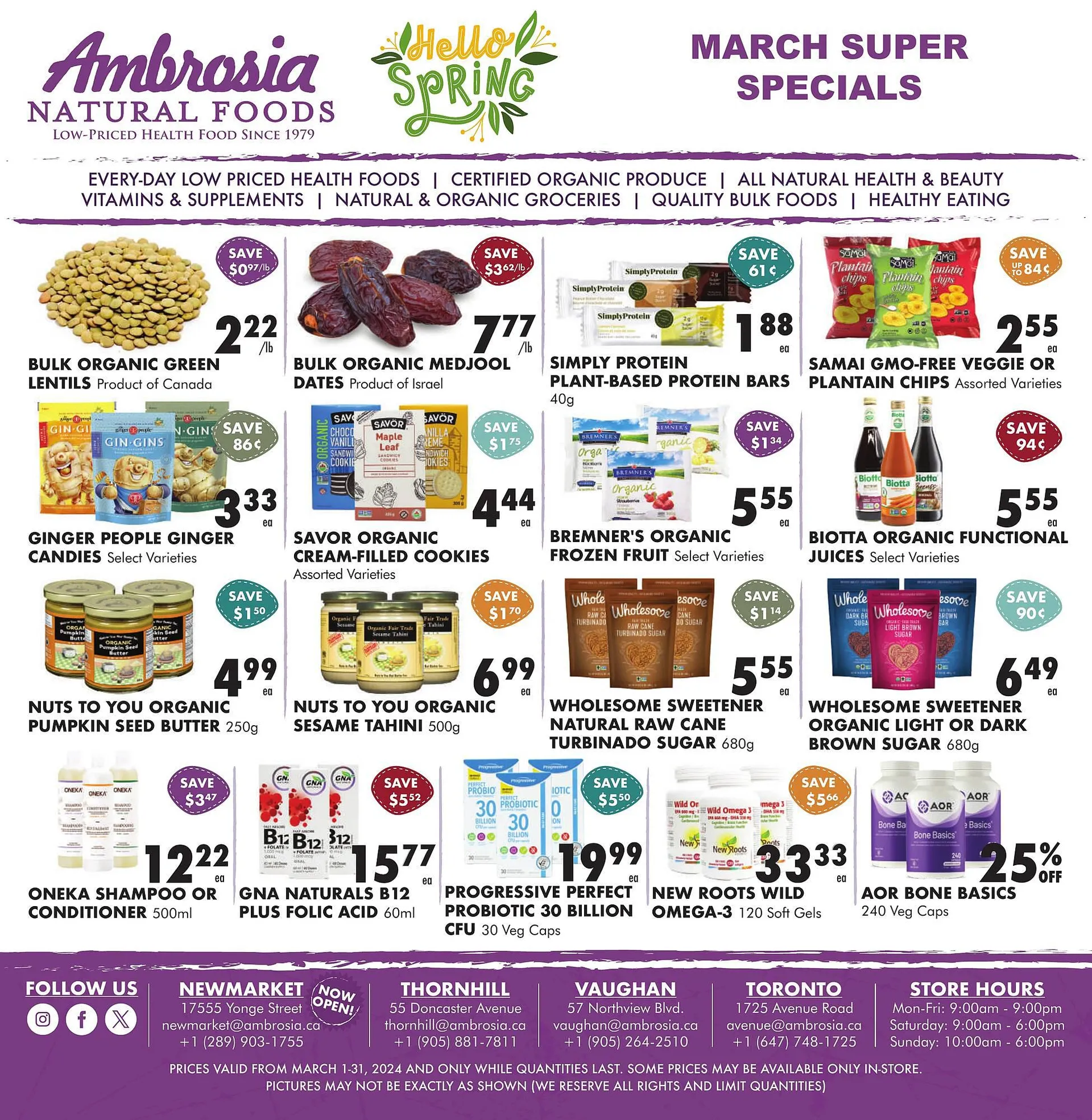 Ambrosia Natural Foods flyer from March 1 to March 31 2024 - flyer page 