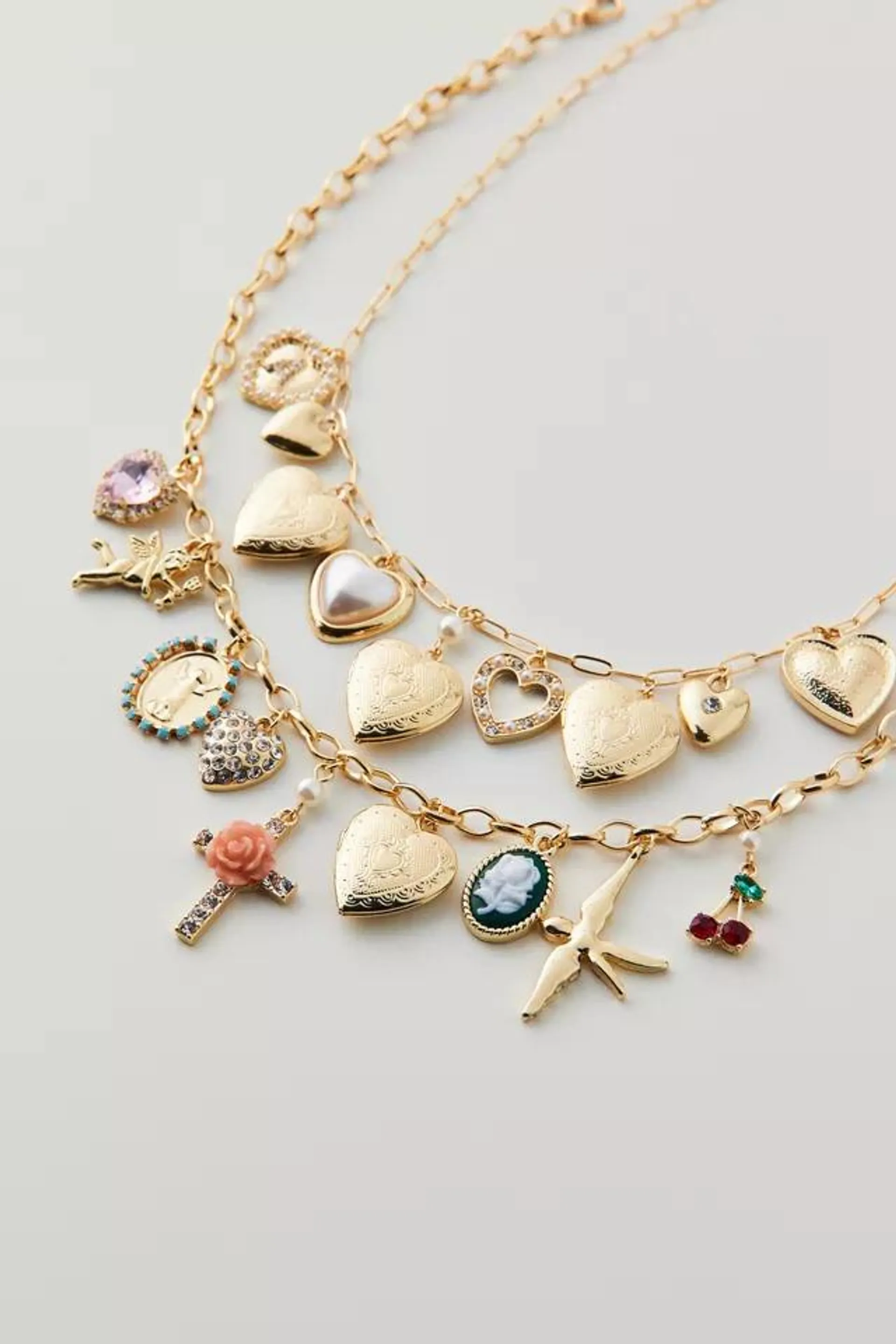 Bianca Layered Charm Necklace Set