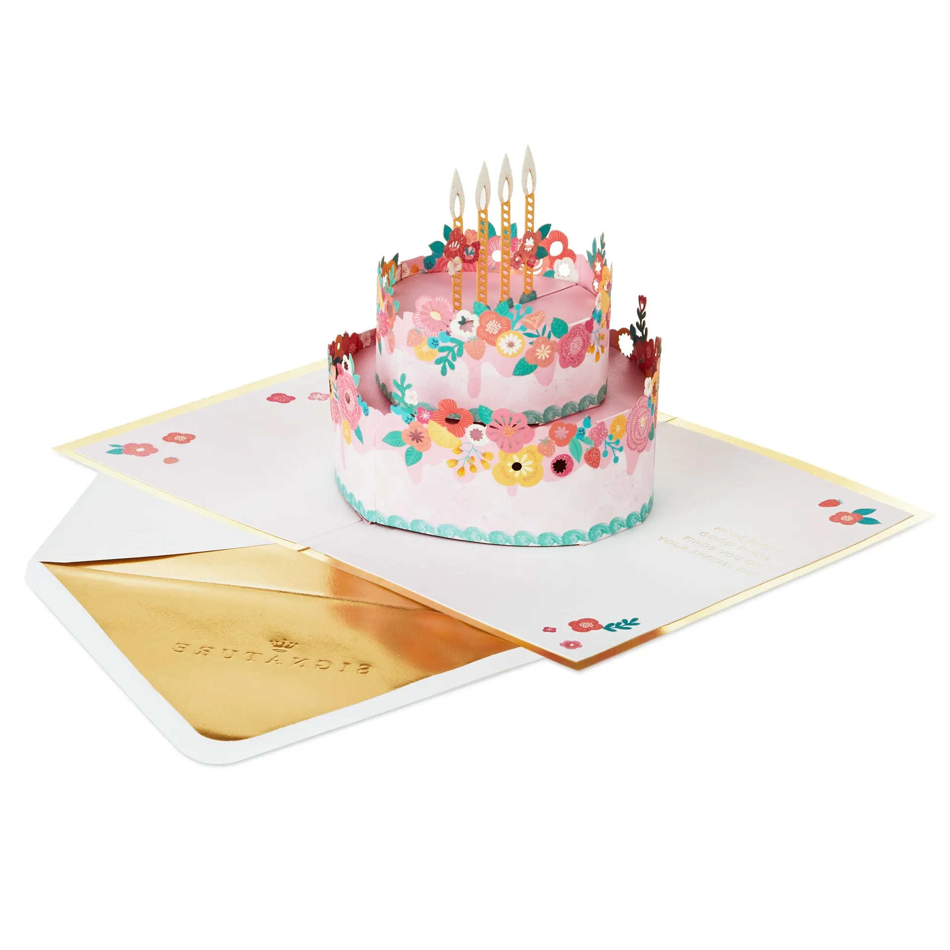 Signature Paper Wonder Pop Up Birthday Card for Women (Floral Birthday Cake)