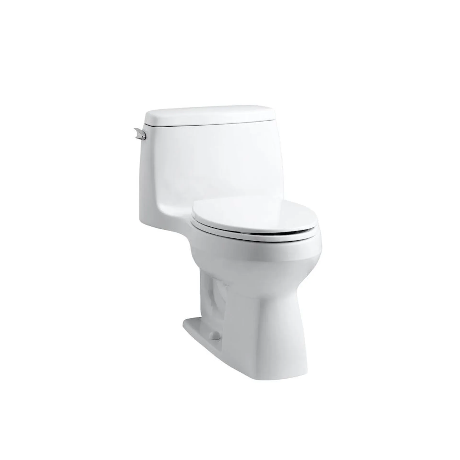 Santa Rosa Comfort Height 1-Piece 4.8 LPF Single Flush Compact Elongated Toilet in White