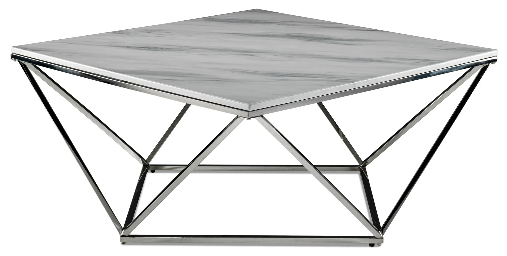 Lynn 39" Coffee Table - Marble and Stainless Steel