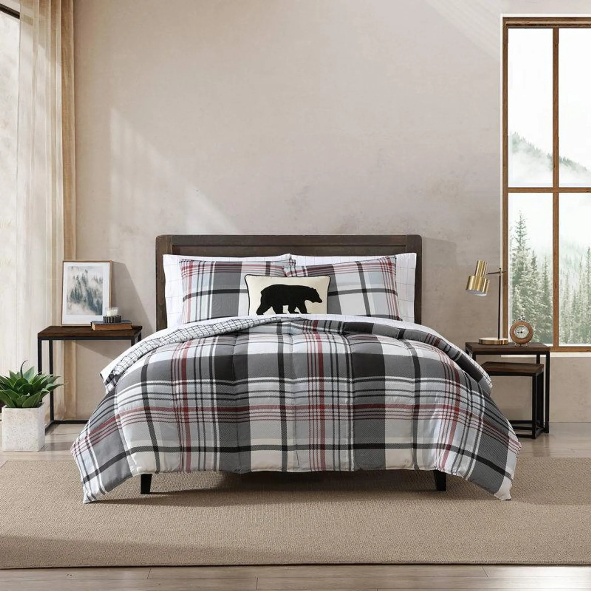 Eddie Bauer Normandy Plaid Down Alt Cozy Reversible Comforter Set