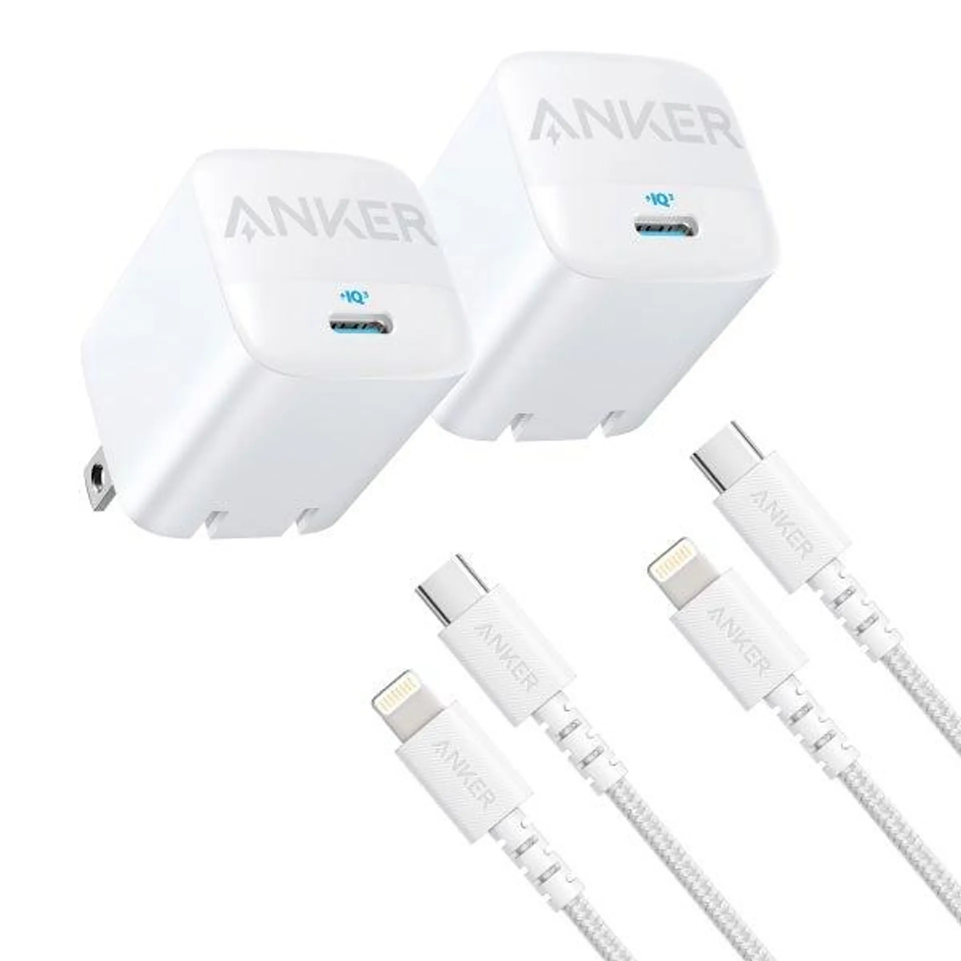 Anker 30W Charger with USB-C to Lightning Cable, 2-pack