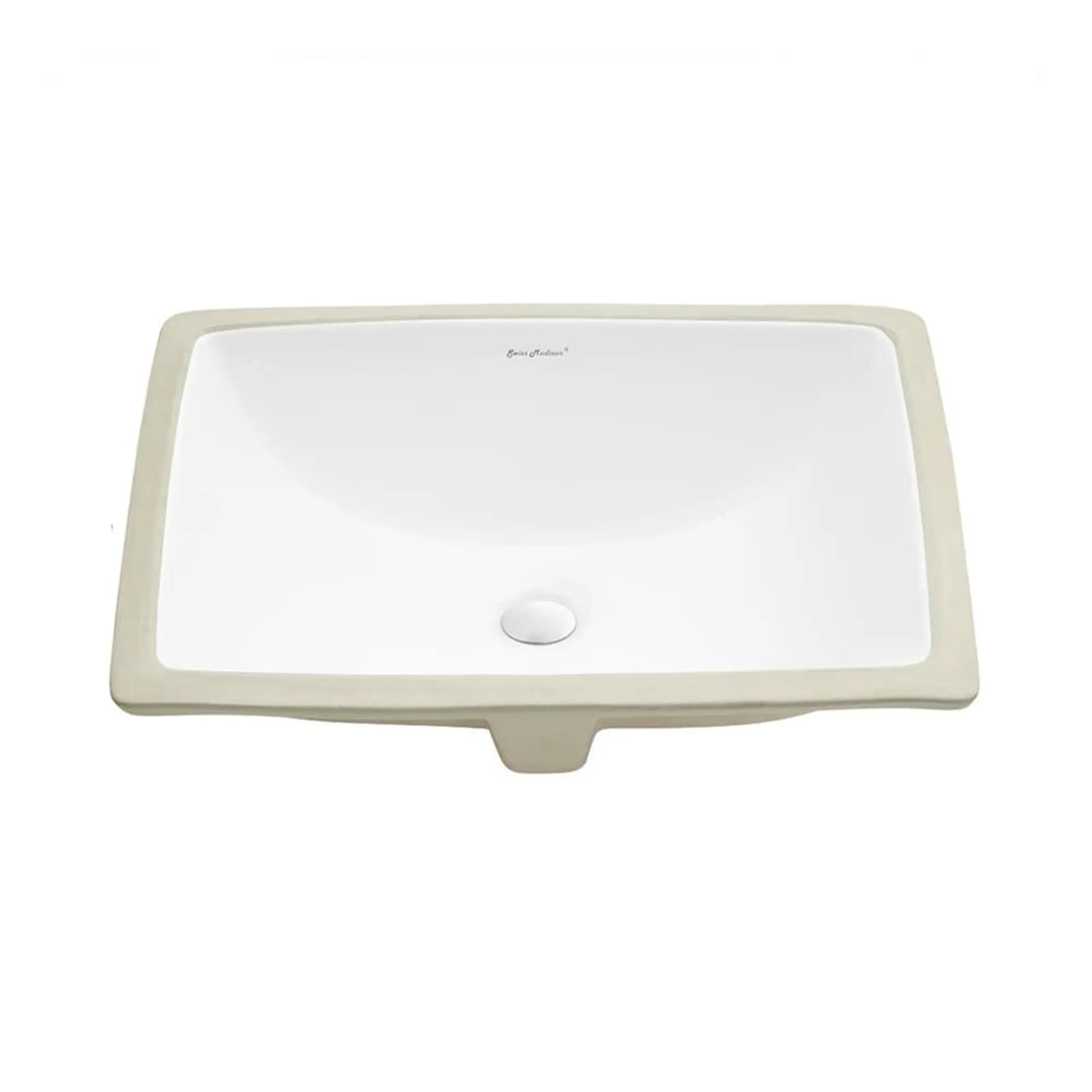 Plaisir 18 inch Rectangular Under-Mount Bathroom Sink in White