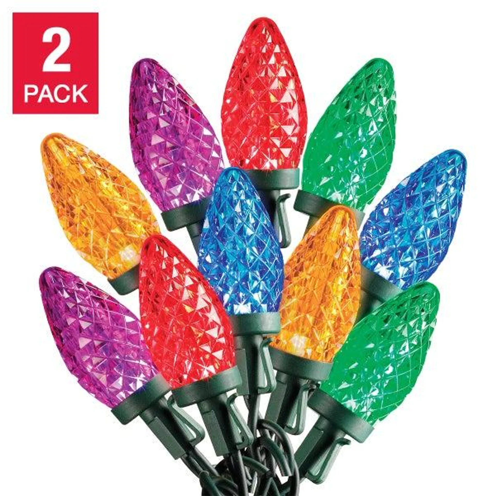 Sylvania 2 x 50 C9 Multi LED Christmas Lights