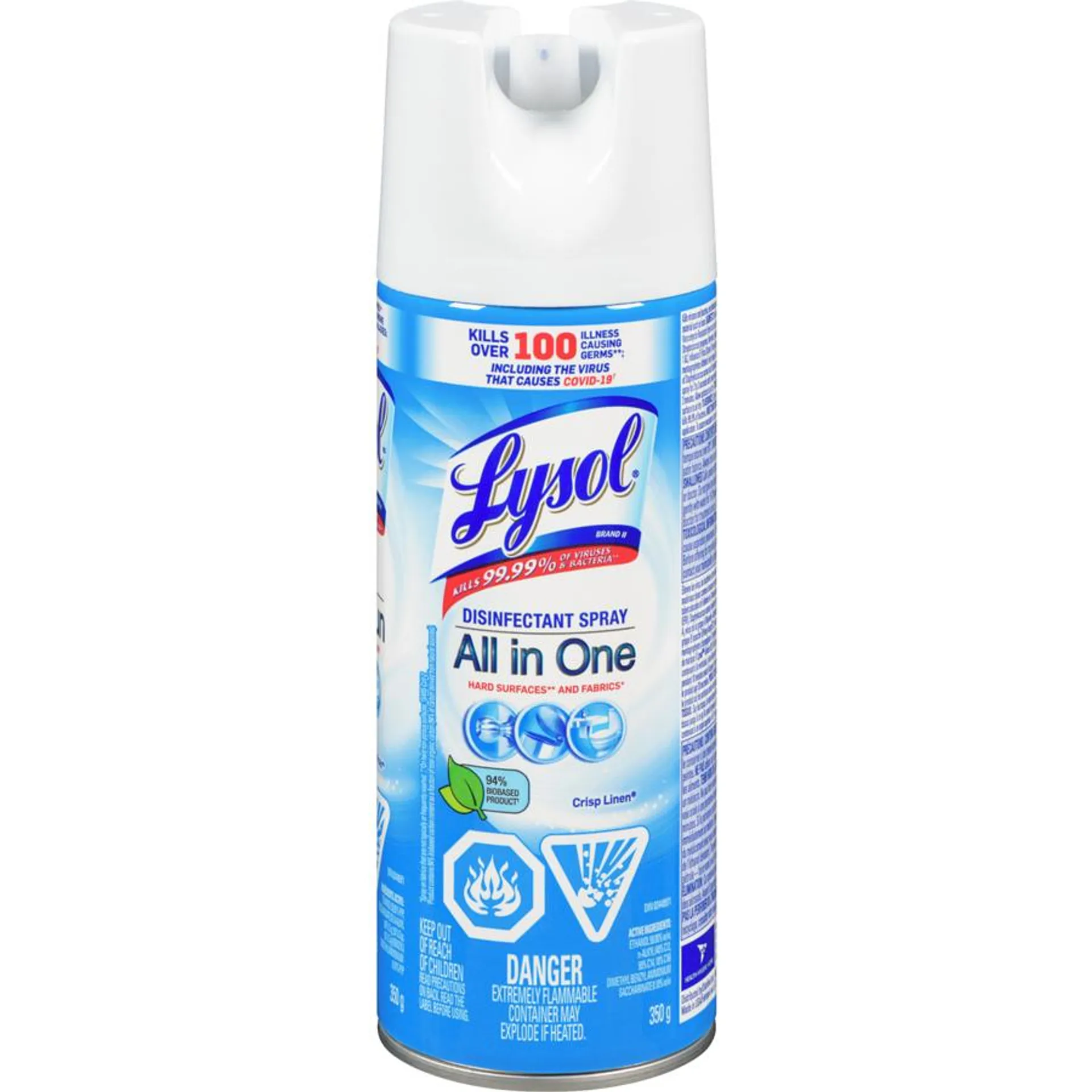 Disinfectant Spray, Crisp Linen, Disinfect and Eliminate Odours on Hard Surfaces & Fabrics