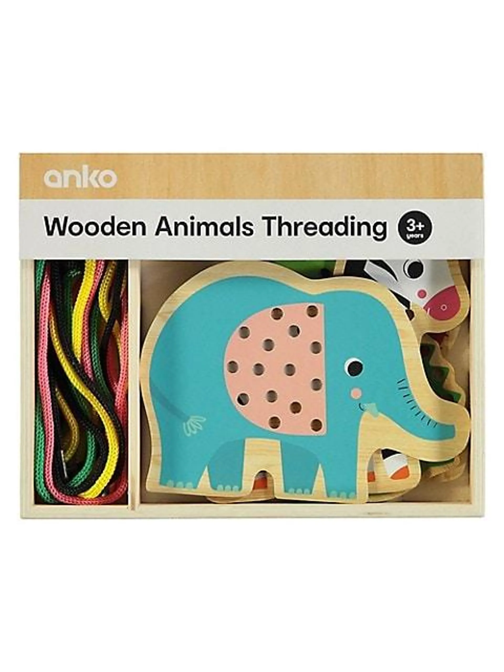 Wooden Animals Threading Set