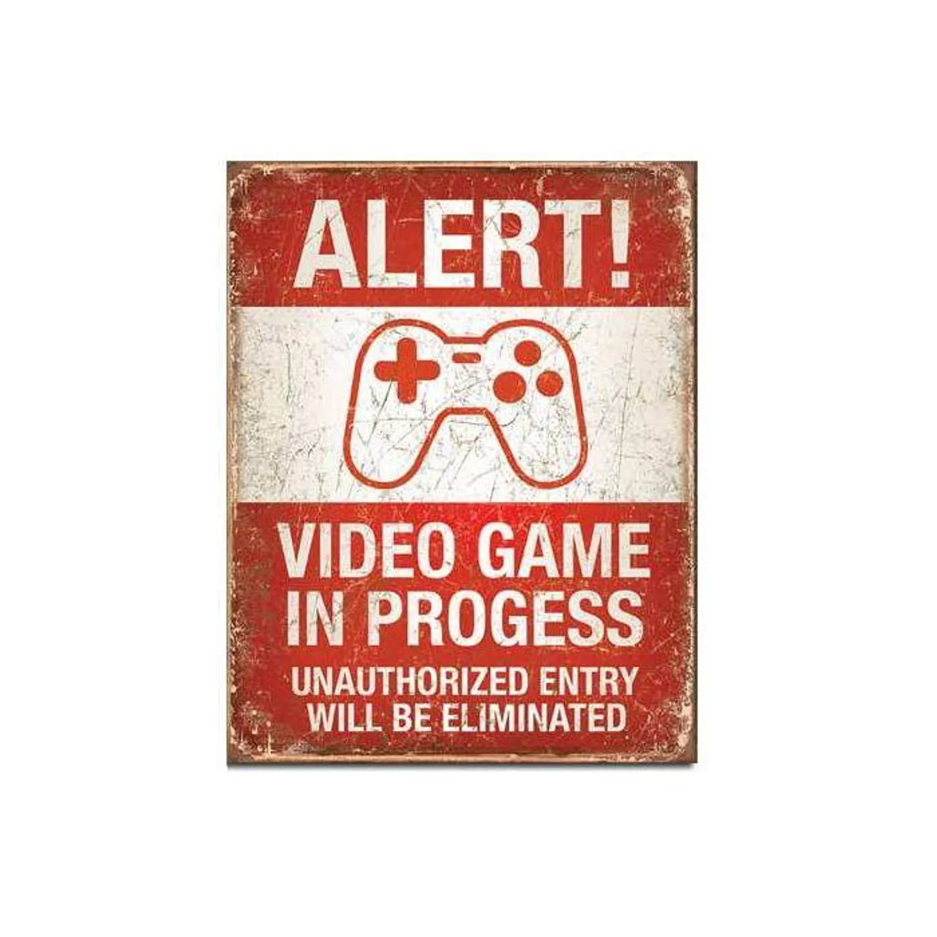 Video Game in Progress Tin Sign