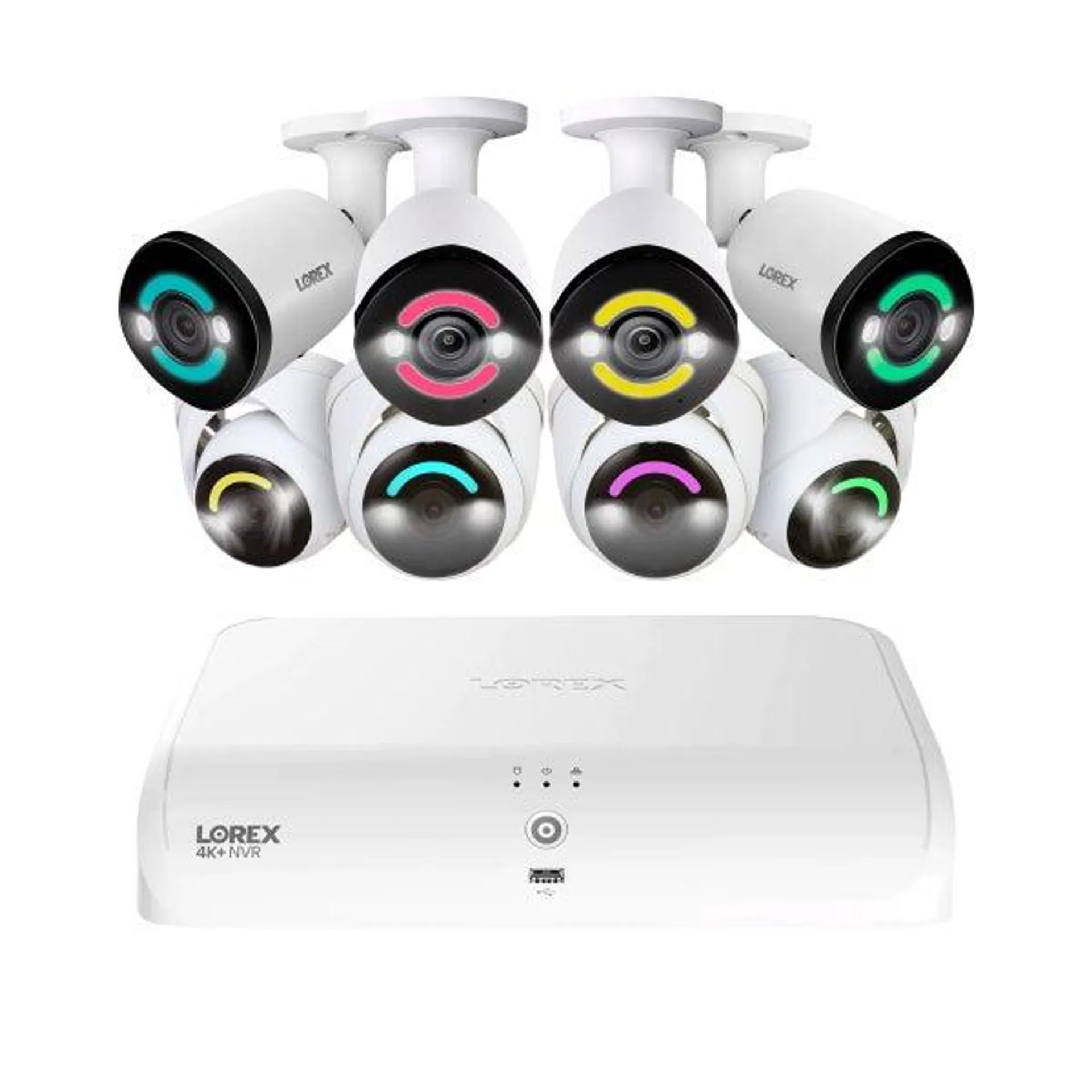 Lorex 4K+ Fusion 16-Channel Wired NVR System with 4 Bullet and 4 Dome IP Cameras