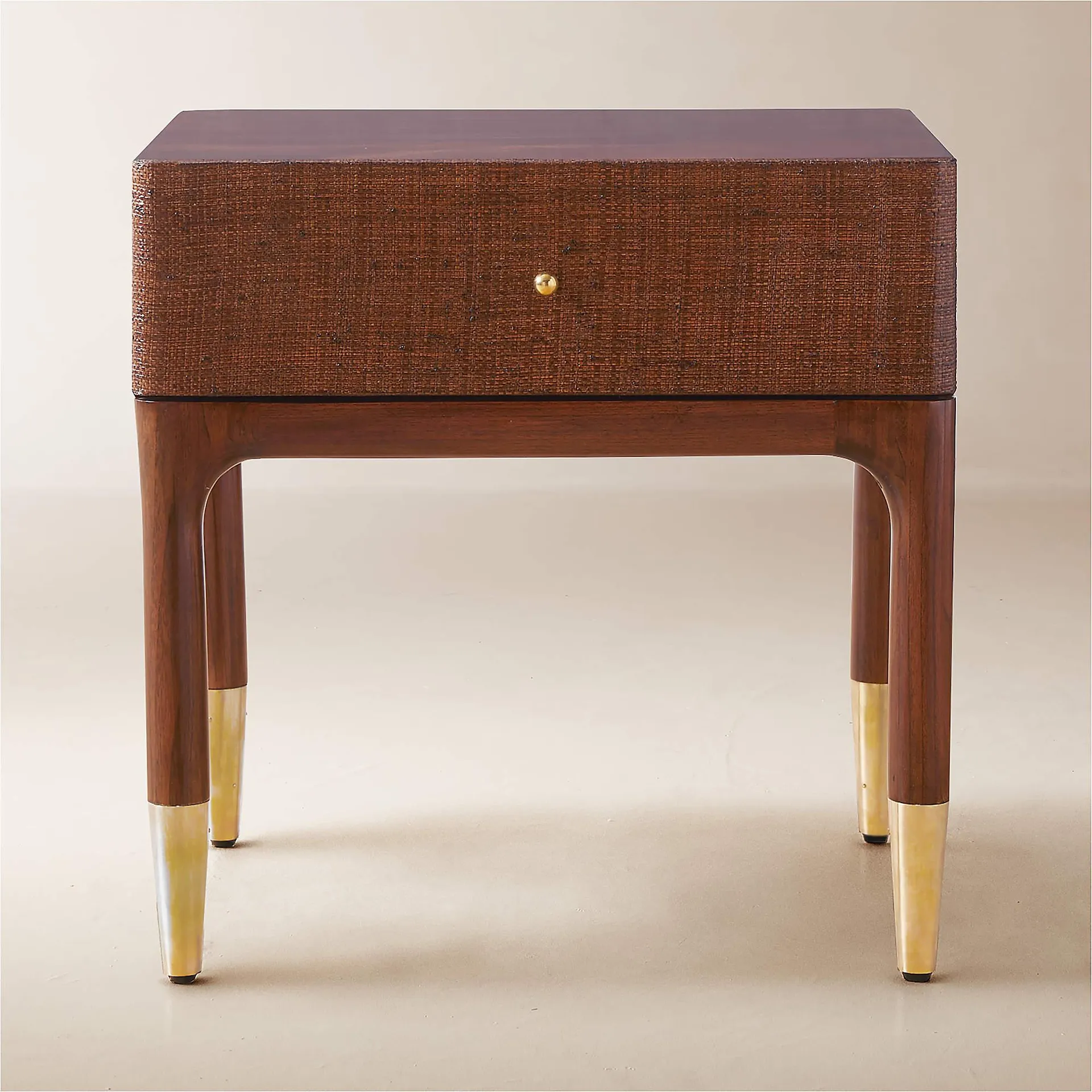 Zane Woven Raffia Nightstand with Drawer