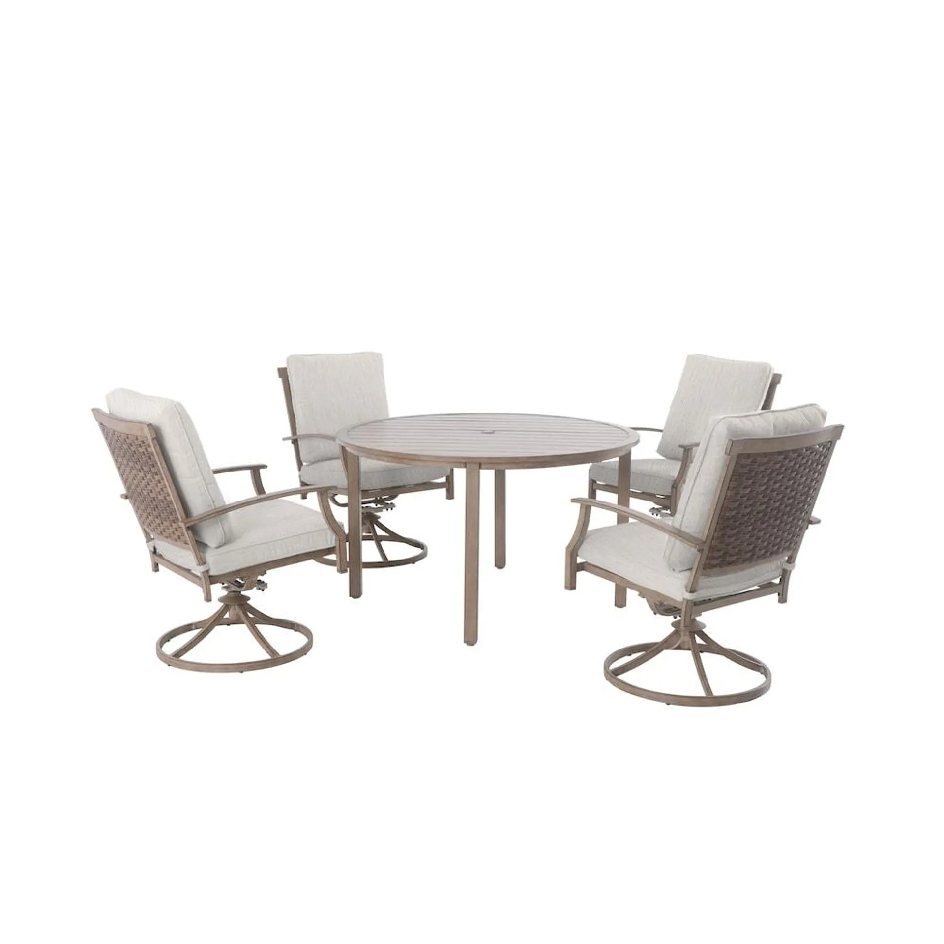 Geneva 5-Piece Patio Dining Set with Almond CushionGuard Cushions