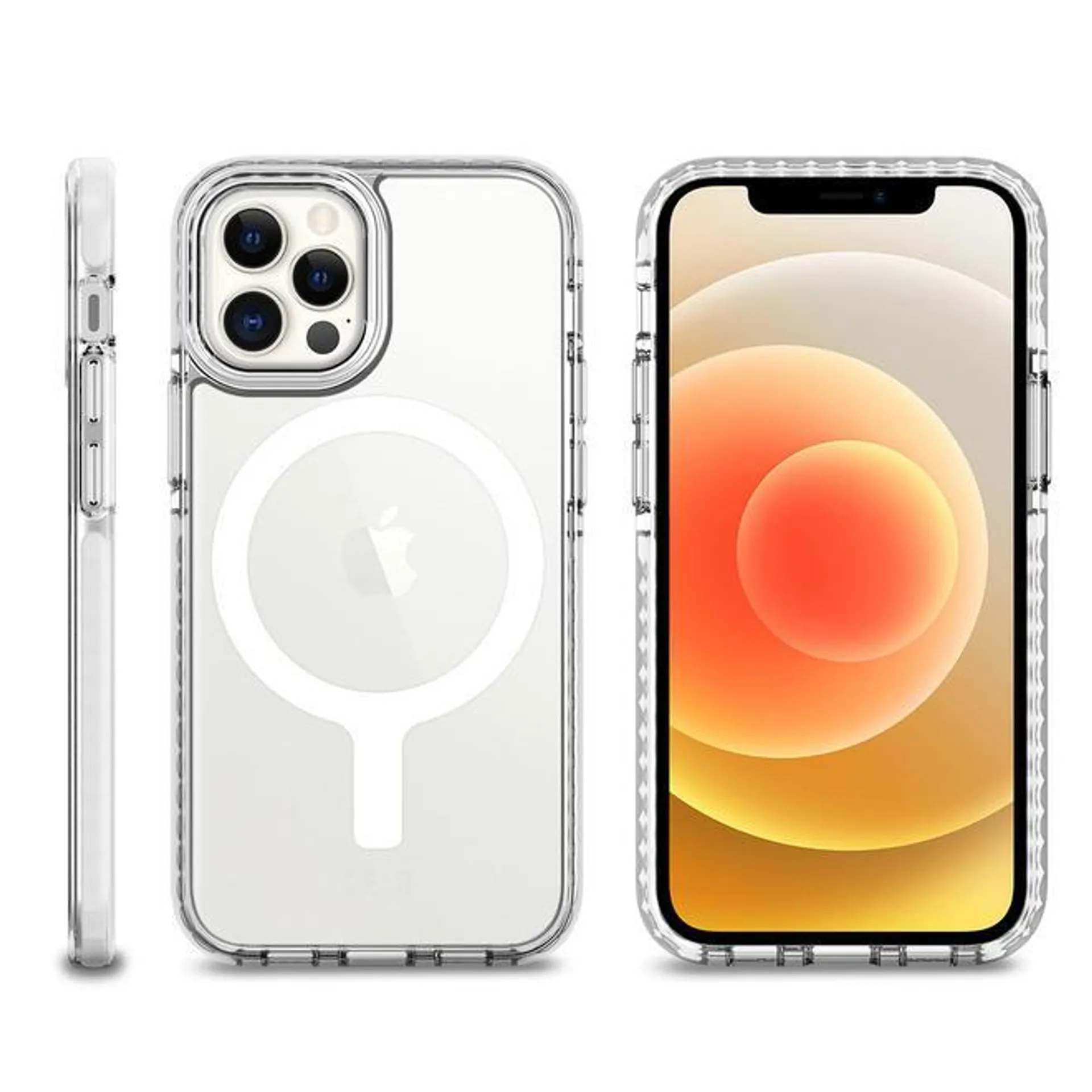 Magnetic Shockproof Crystal Phones Case For iPhone 12 /12 Pro 6.1", white - PrimeCables®