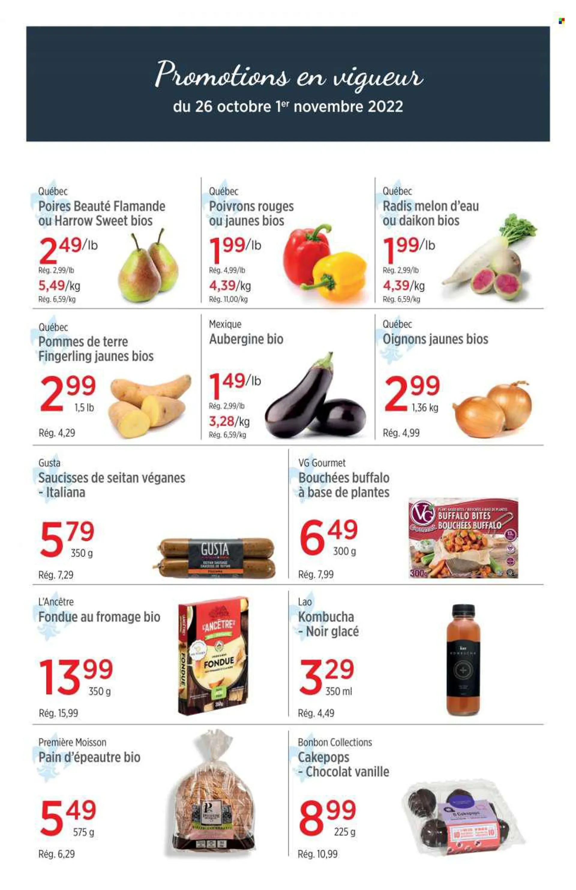 Avril Flyer - October 26, 2022 - November 01, 2022 - Sales products - eggplant, white radish, melons, kombucha. Page 1.