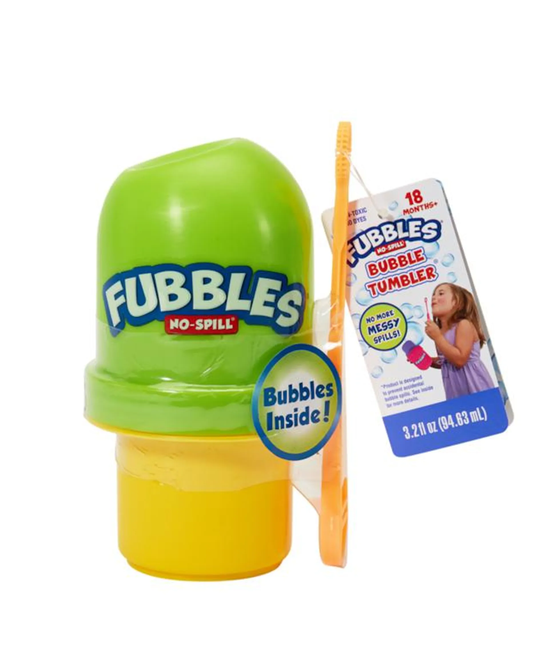 Fubbles Bubbles No Spill Bubble Tumbler for Kids, With Bubbles Solution, 3-oz, Age 3+