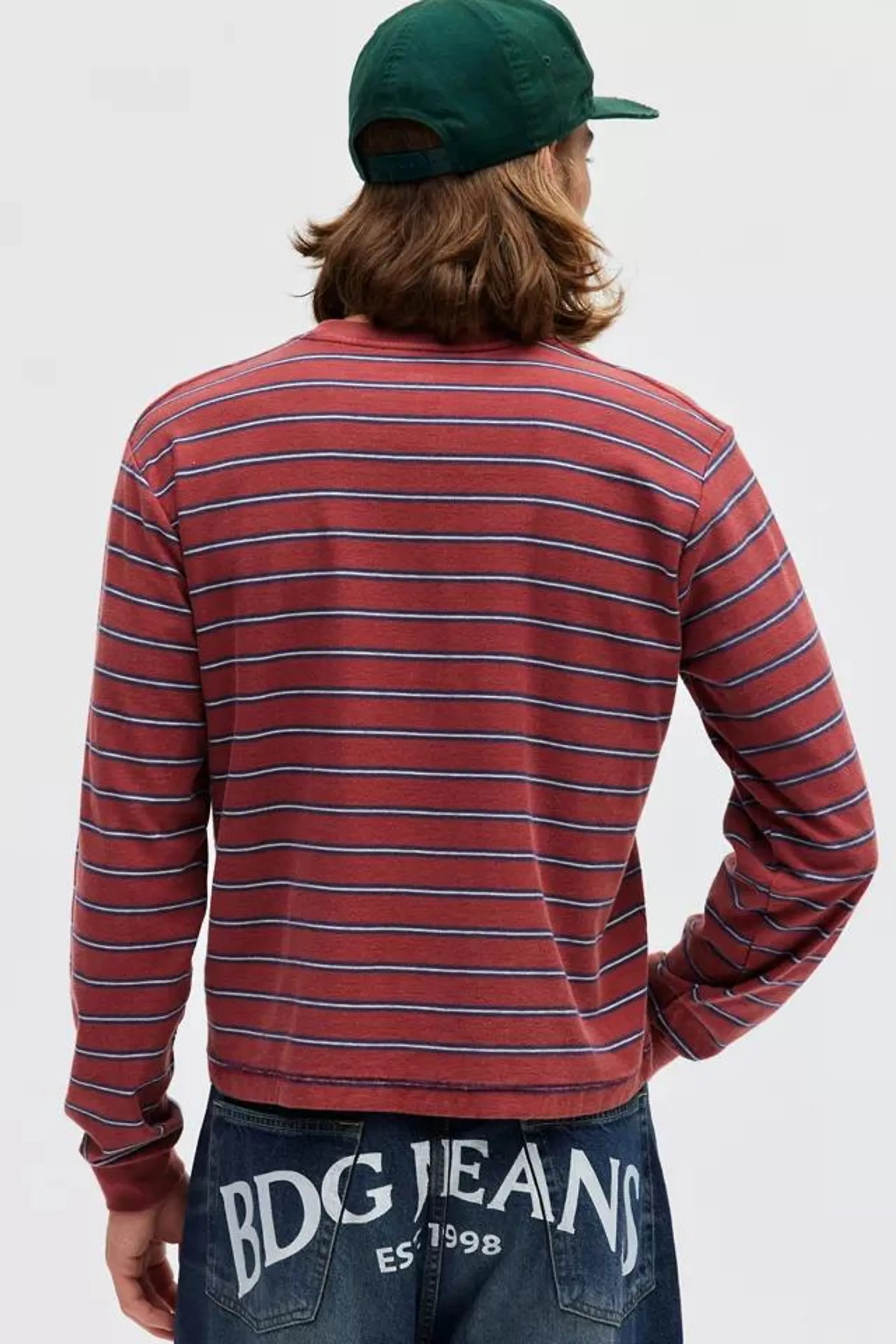 BDG Bonfire Stripe Long Sleeve Tee