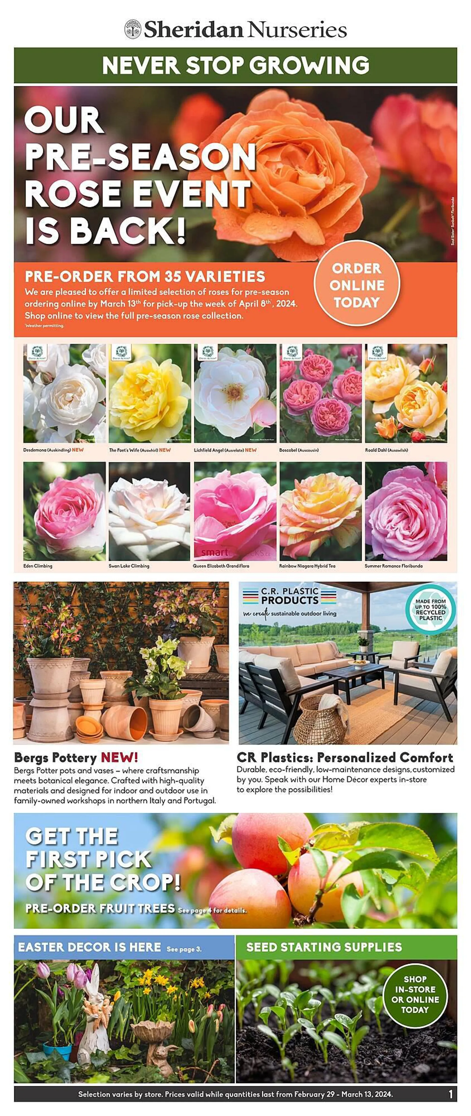 Sheridan Nurseries flyer from February 29 to March 6 2024 - flyer page 1