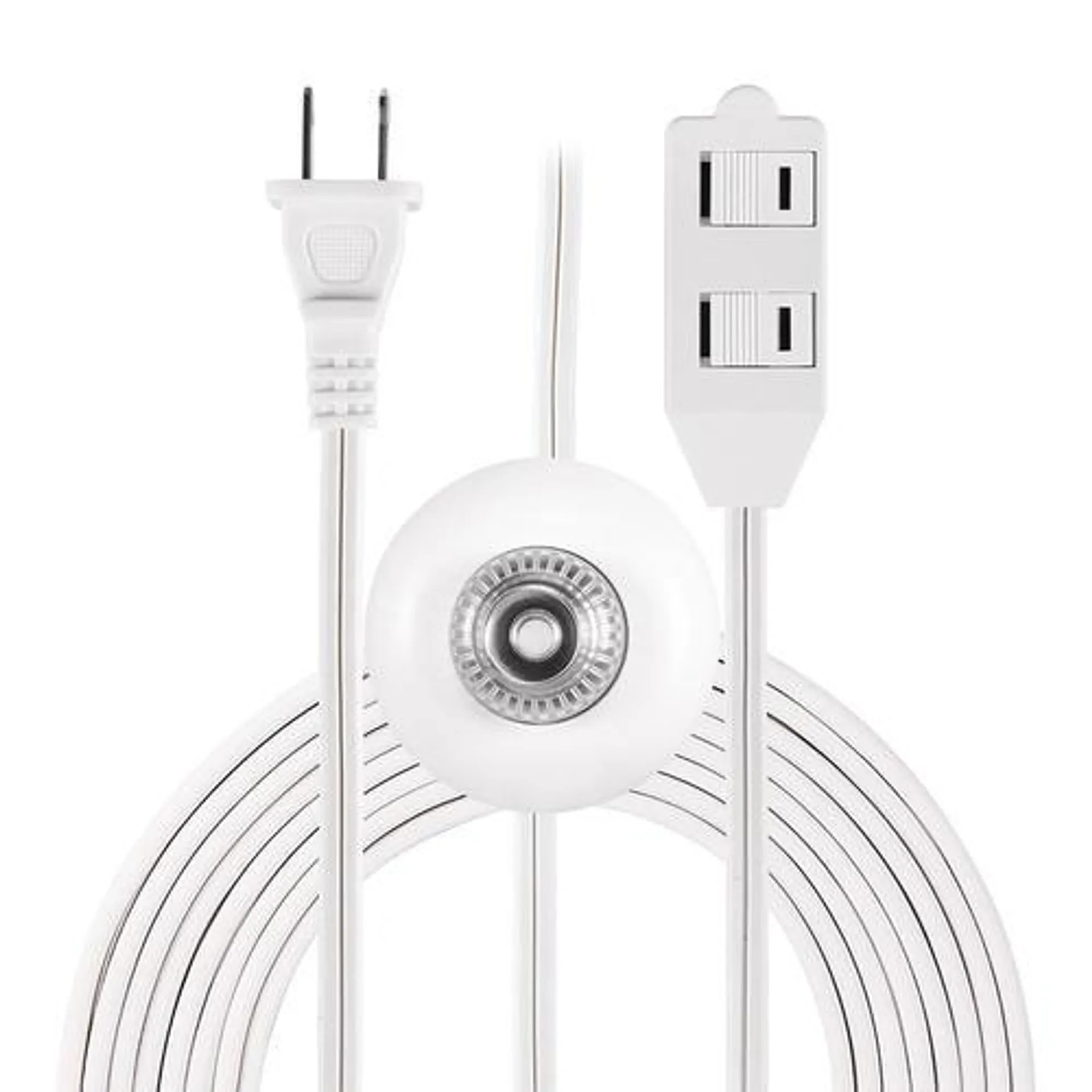 13Ft 2-Prong 3-Outlet Indoor Extension Cord with Foot Switch, 5A/125V/1625W - PrimeCables®