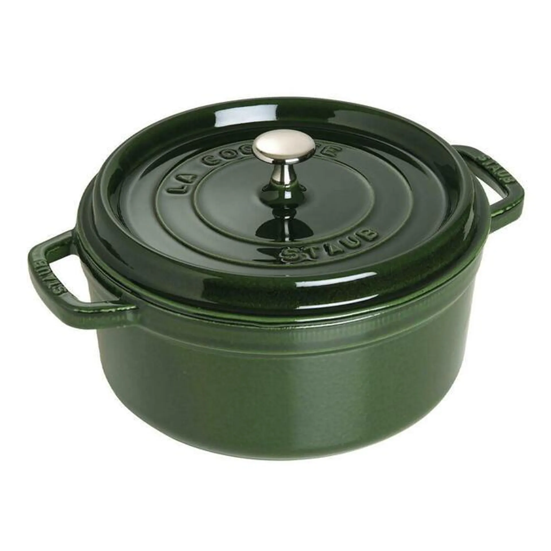 La Cocotte Cast Iron Round Cocotte, 5.25L, Basil Green - STAUB