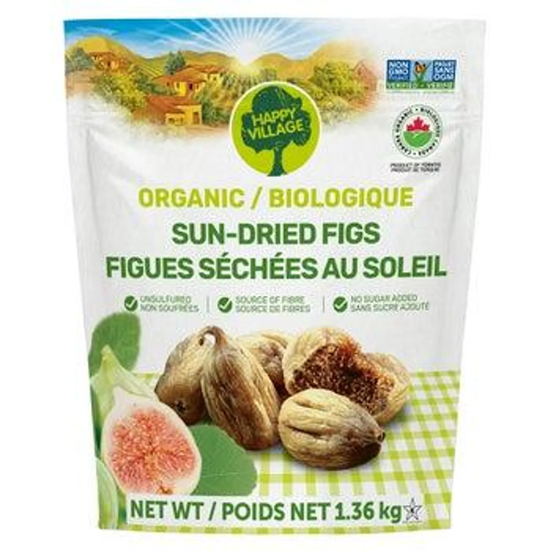 Happy Village Organic Sun-Dried Figs, 1.36 kg