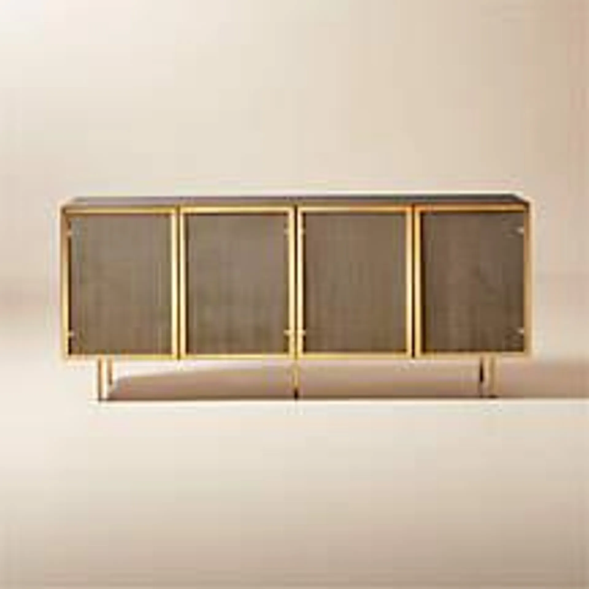 Trace 71" Brass Wire Mesh Credenza