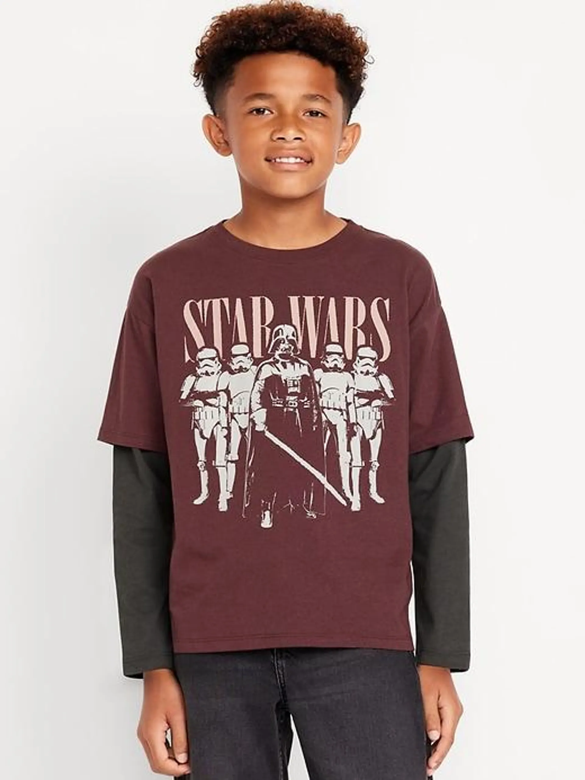 Star Wars™ Oversized Two-In-One Graphic T-Shirt for Boys