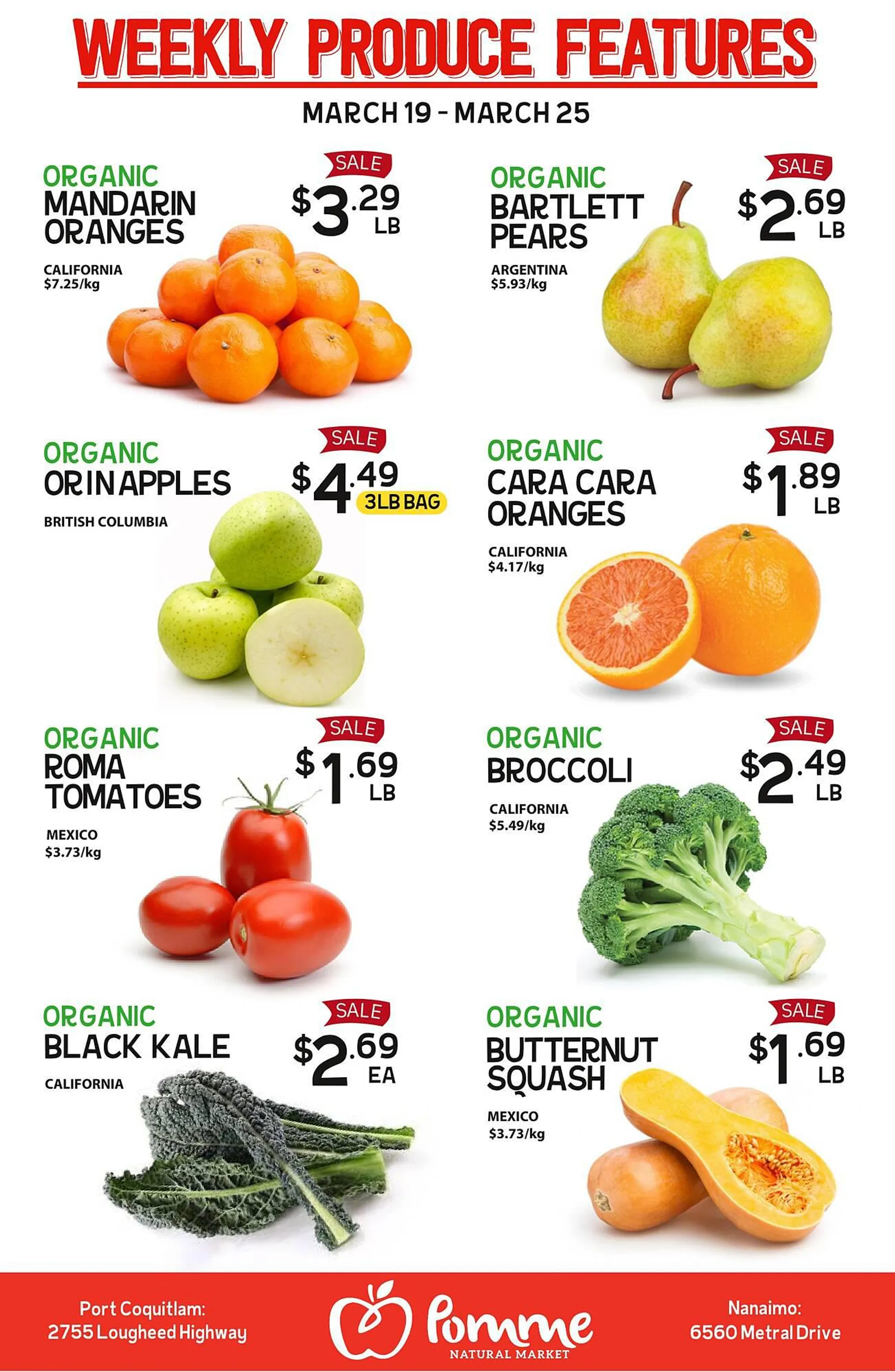 Pomme Natural Market flyer from March 19 to March 25 2024 - flyer page 1