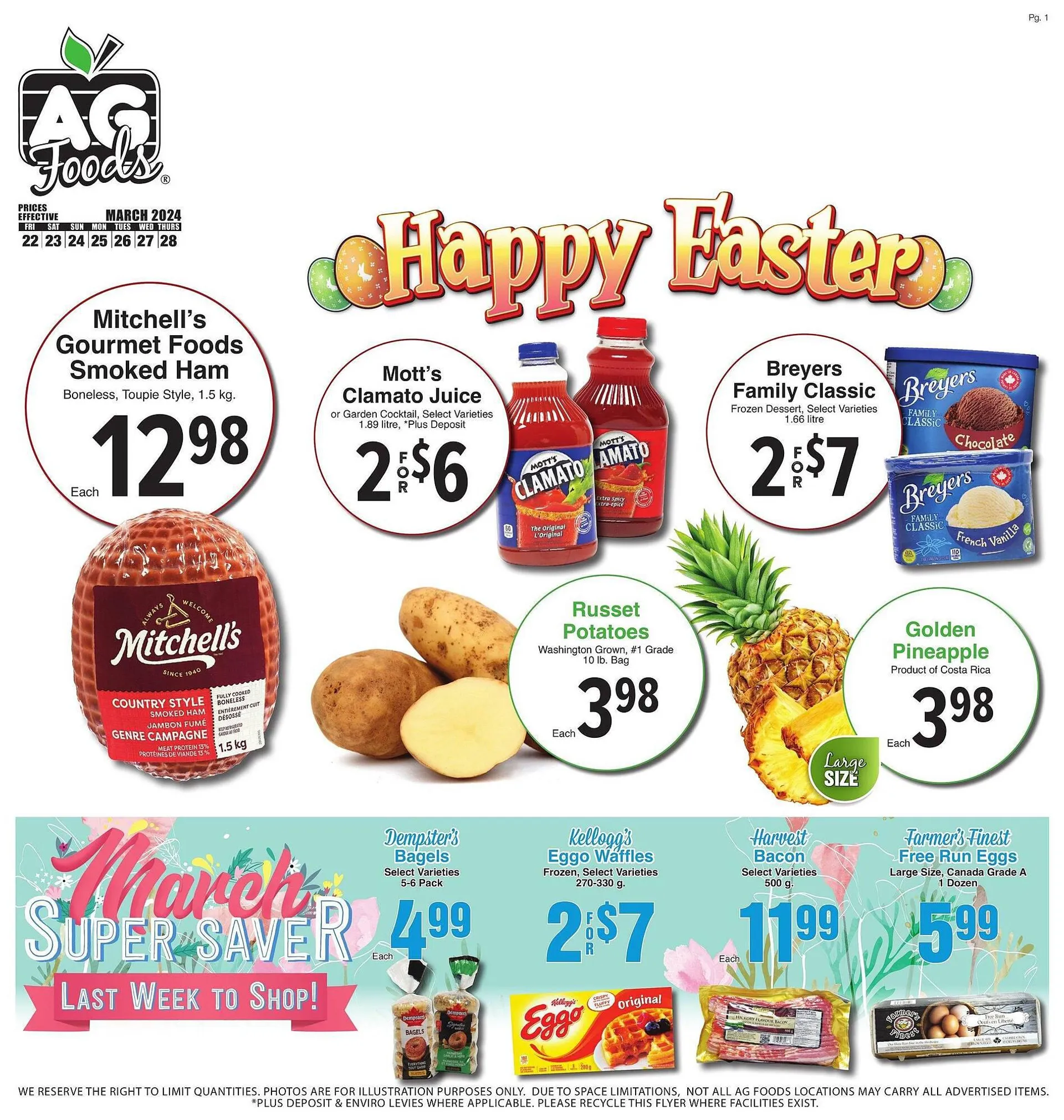 AG Foods flyer from March 22 to March 28 2024 - flyer page 1