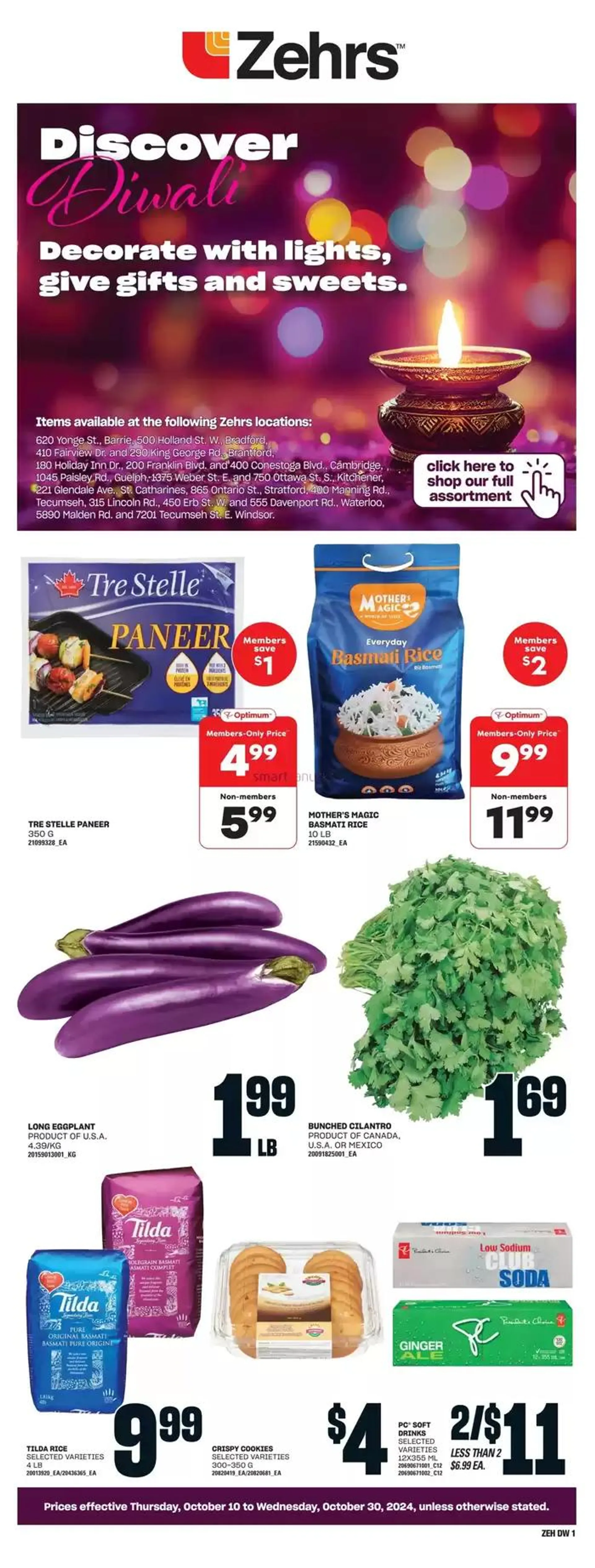 Zehrs Markets weeky flyer from October 10 to October 30 2024 - flyer page 1