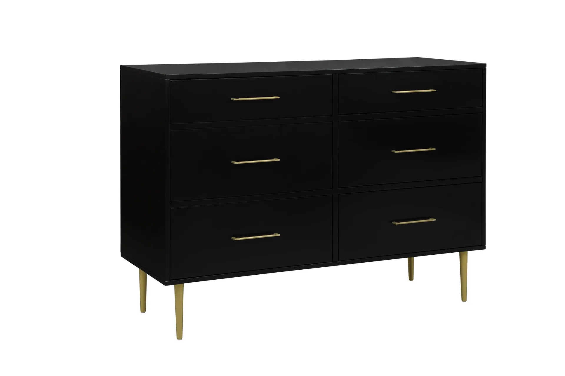 Valerie Glam 6 Drawer Dresser - Black