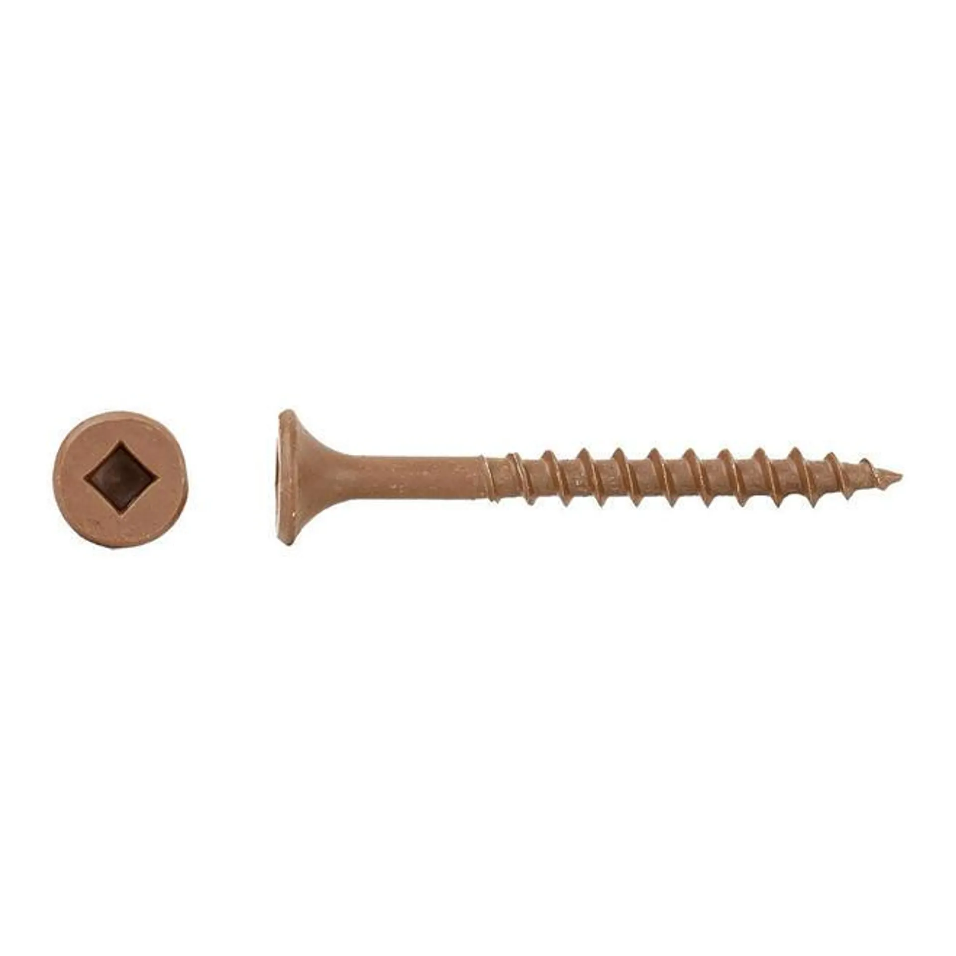 Brown Treated Wood Screw Square Bugle Head Regular Wood Point - 500/Box, 6 x 1 3/4 in