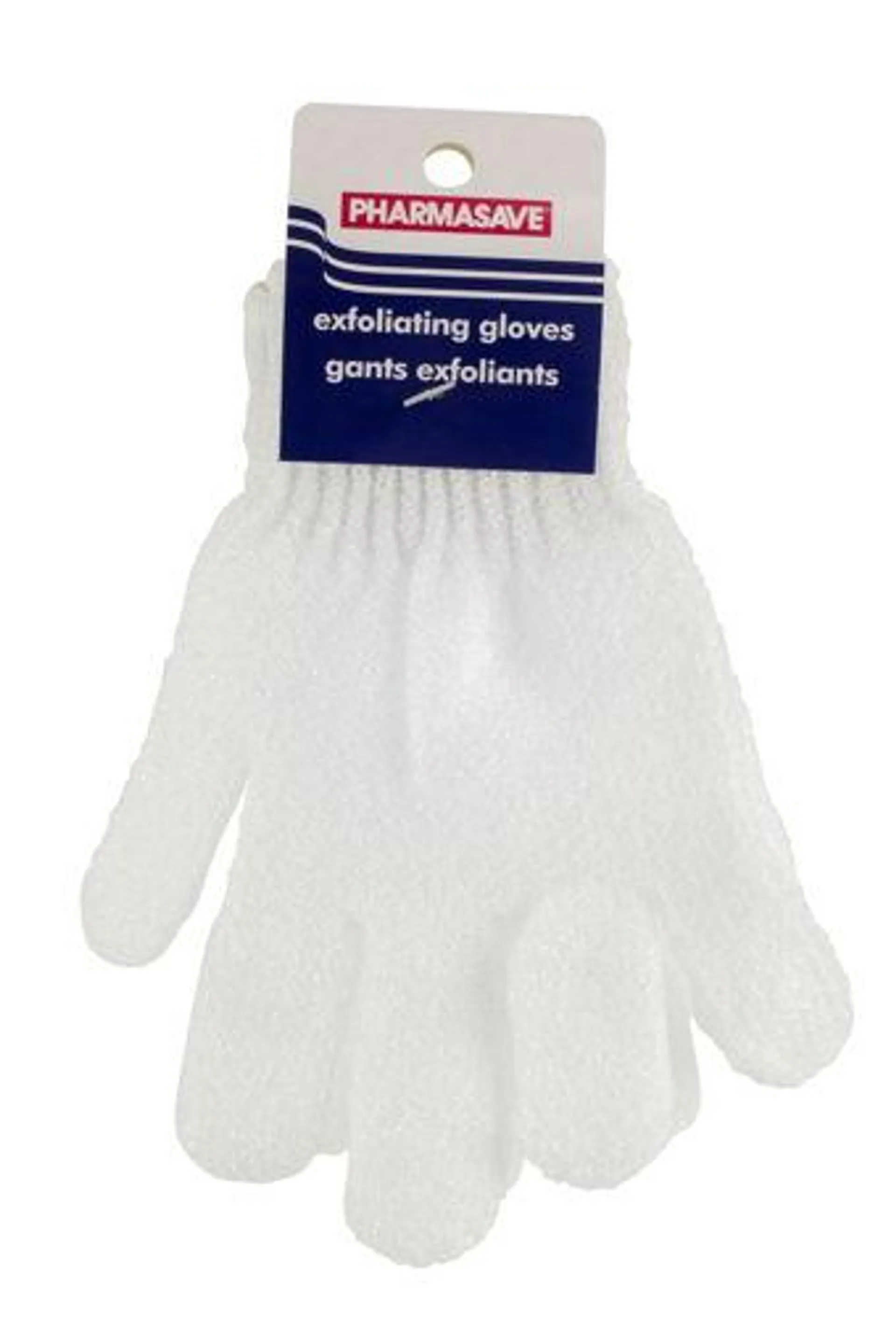 PHARMASAVE EXFOLIATING GLOVES - WHITE 1PR