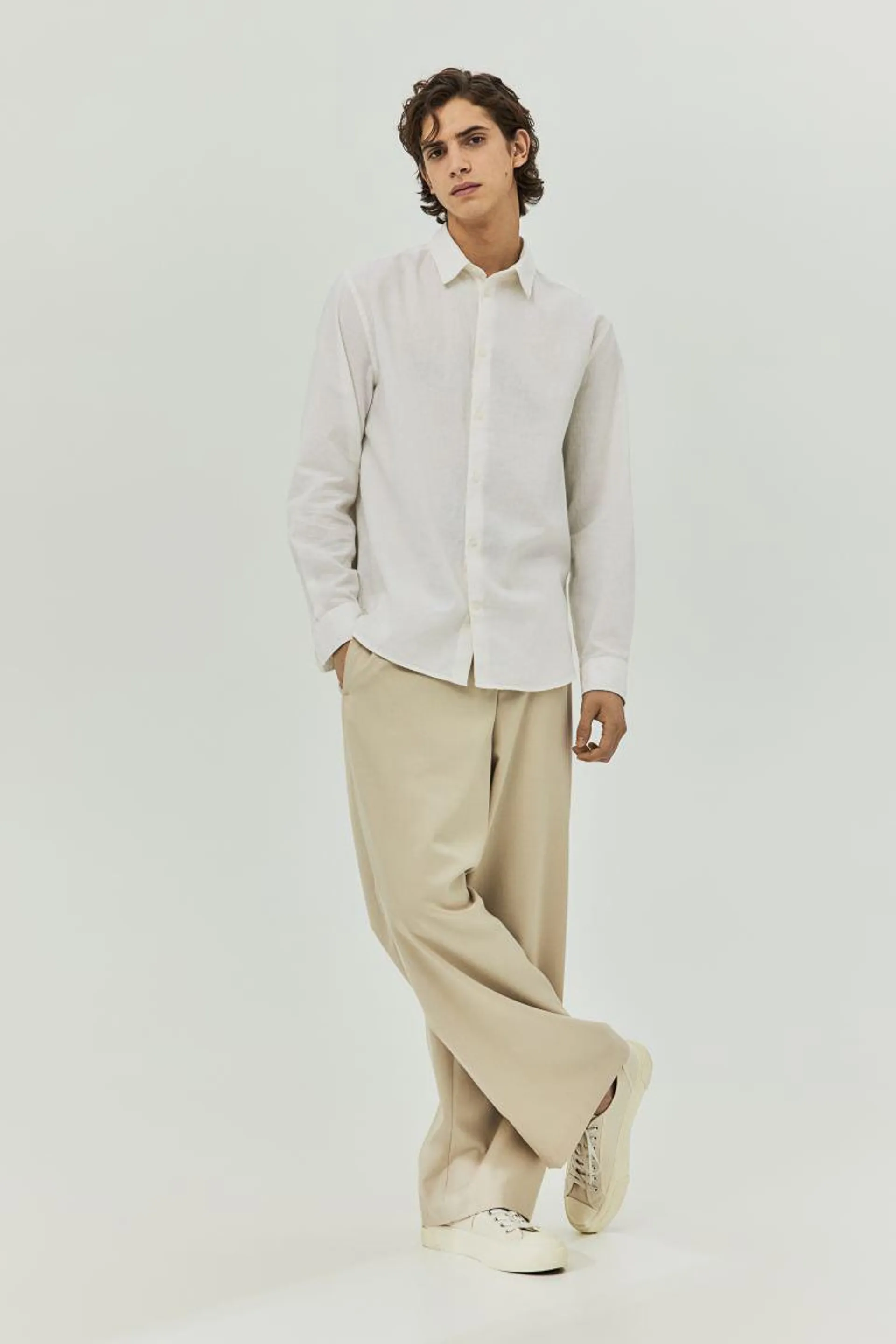 Regular Fit Linen-blend Shirt