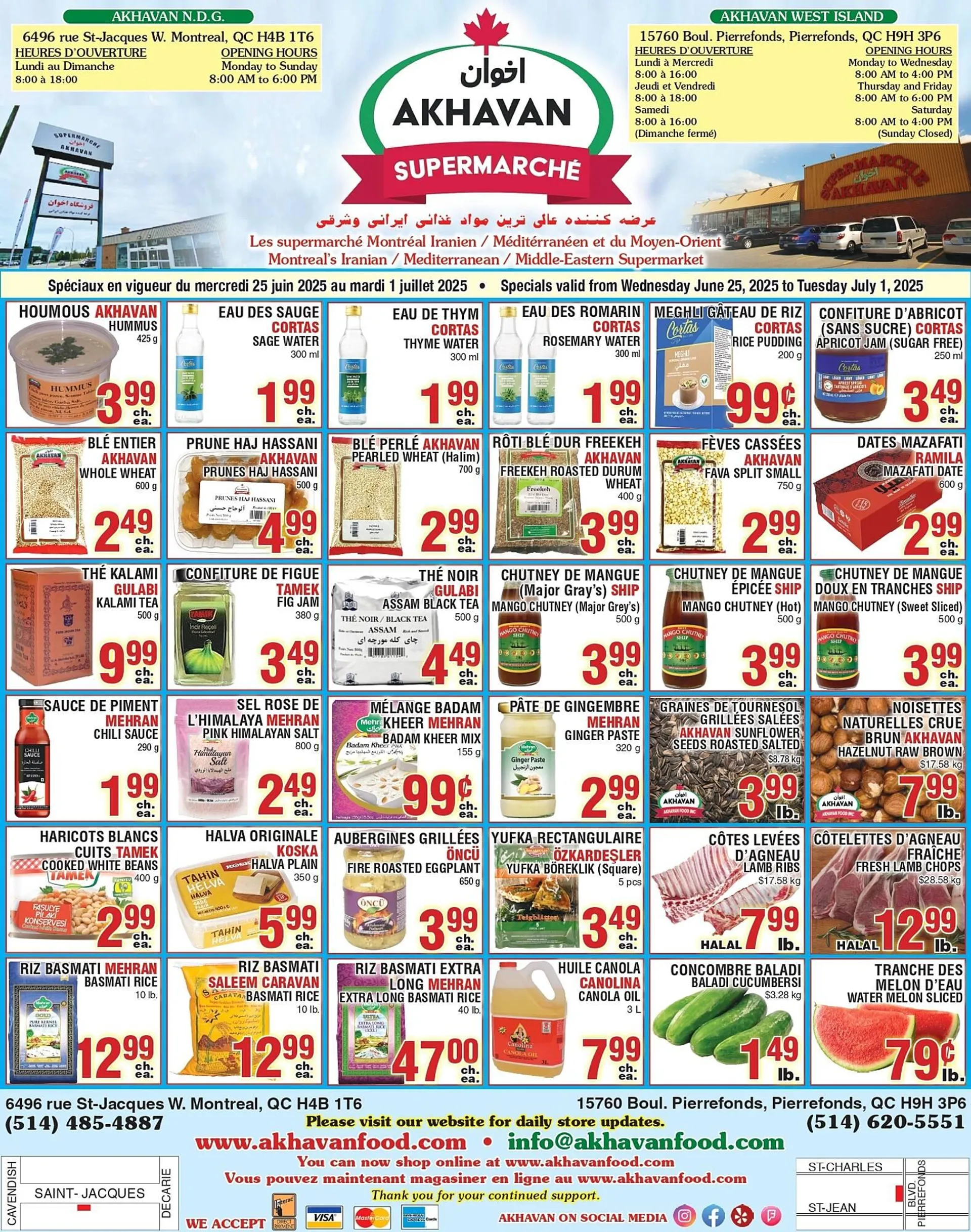 Akhavan flyer from June 25 to July 1 2025 - flyer page 1