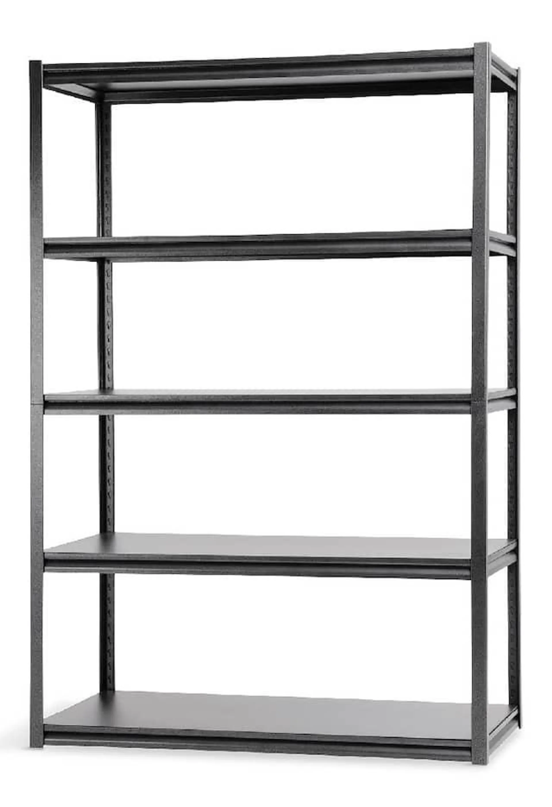 Mastercraft Adjustable 5-Shelf Steel Metal & Wood Storage Rack / Shelving Unit, 48 x 24 x 72-in