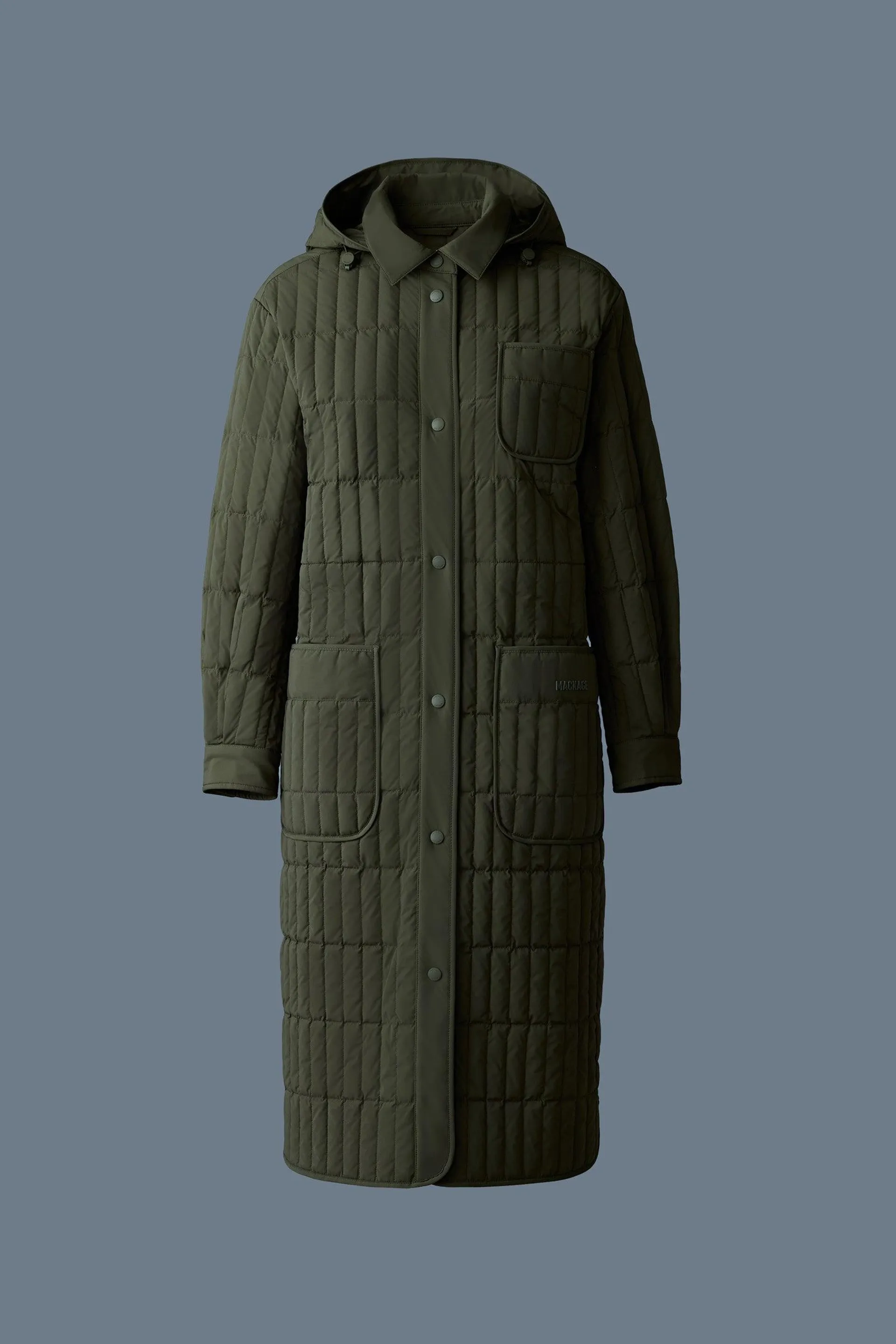 TADOKA Light down vertical quilted coat