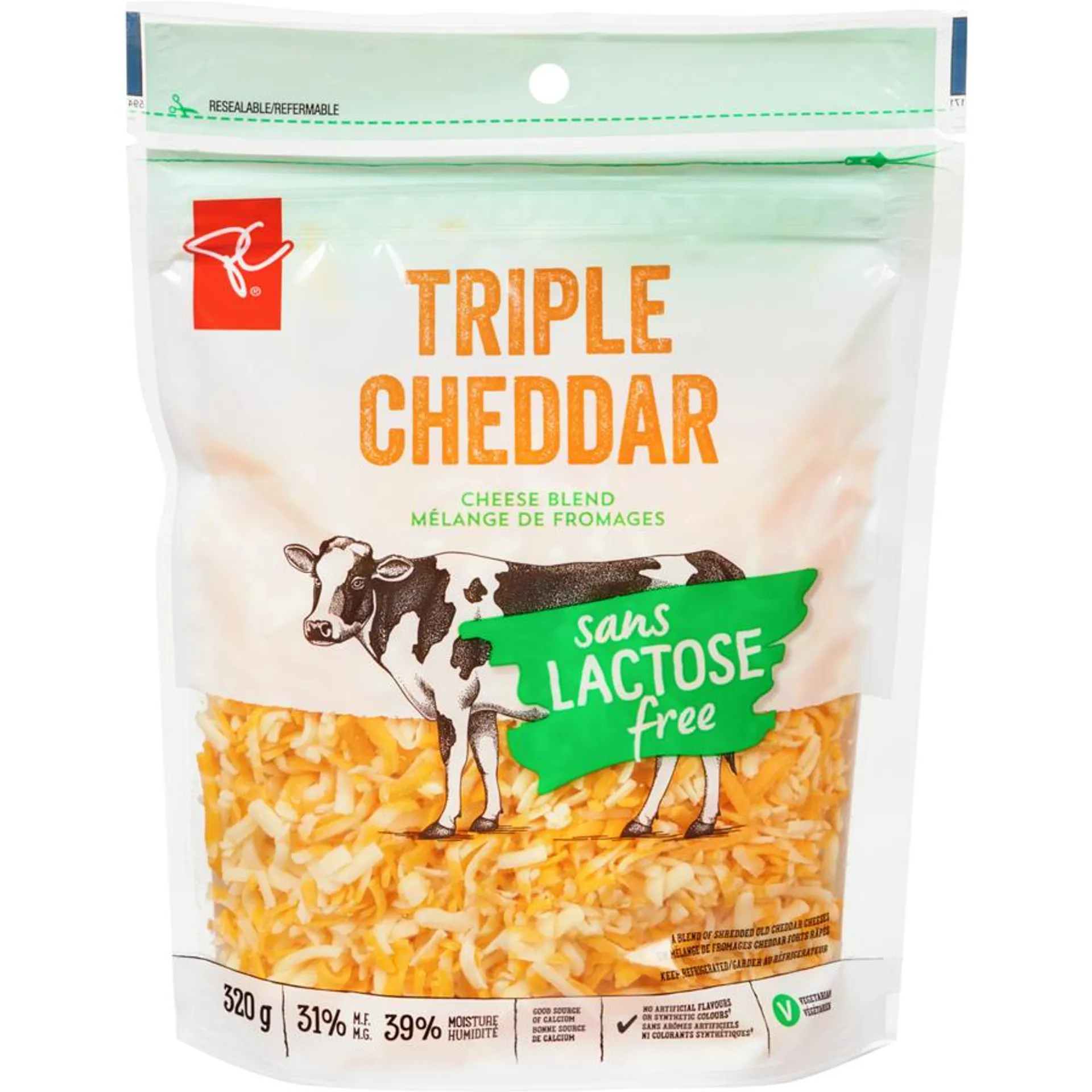 Lactose Free Triple Cheddar Shredded Cheese Blend