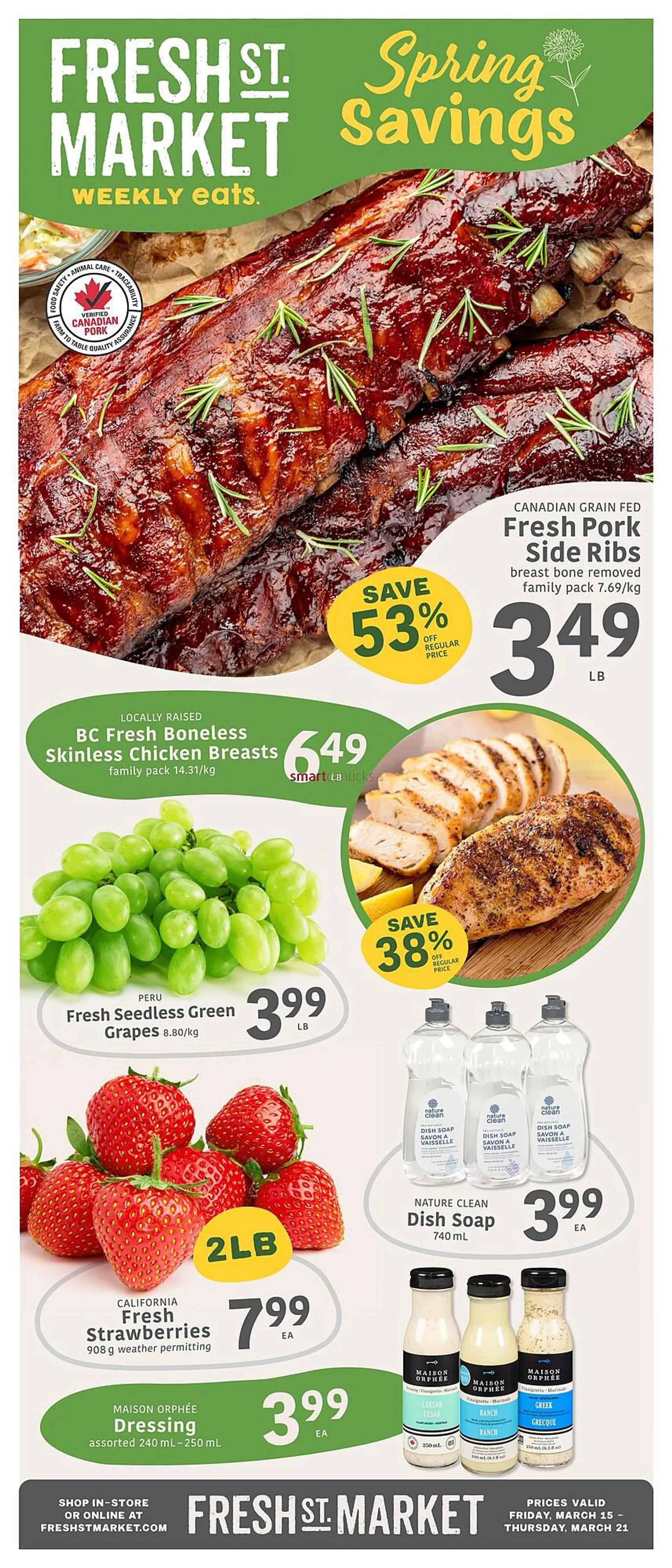 Fresh St Market flyer from March 14 to March 20 2024 - flyer page 1